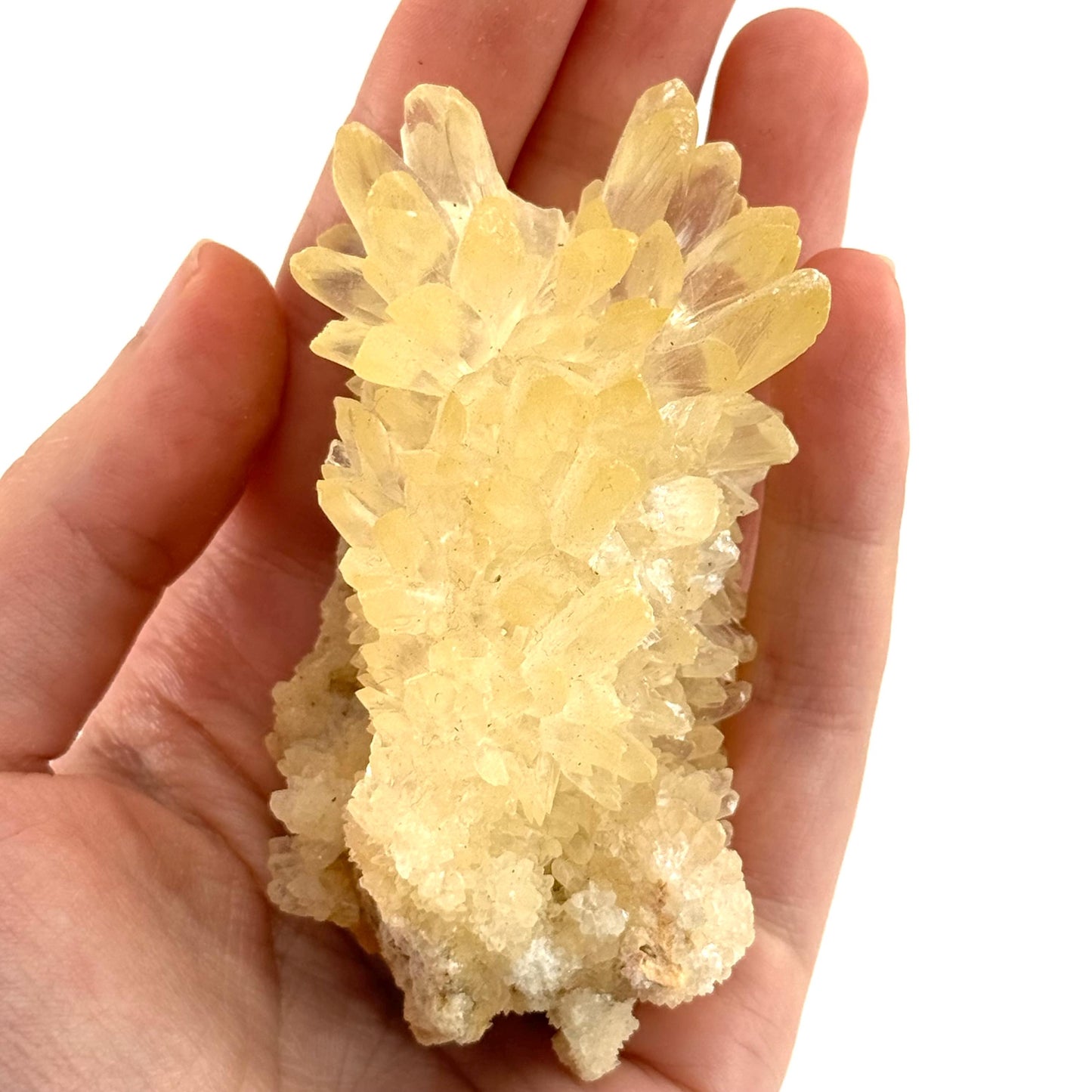Fluorescent Calcite | UV-reactive raw crystal cluster, natural mineral specimen