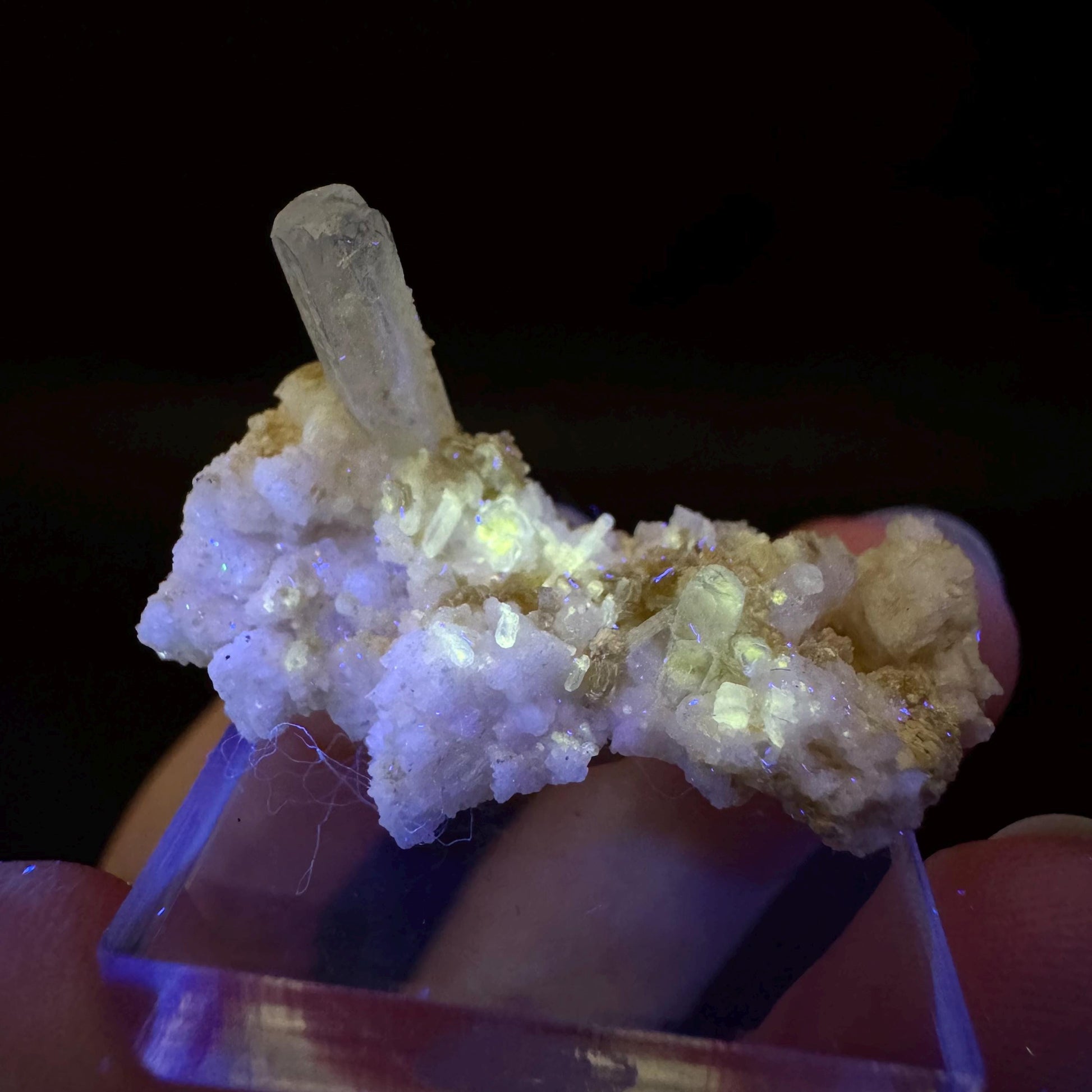Pink Fluorapatite w/ Albite | UV reactive crystal, rare mineral specimen from Pakistan