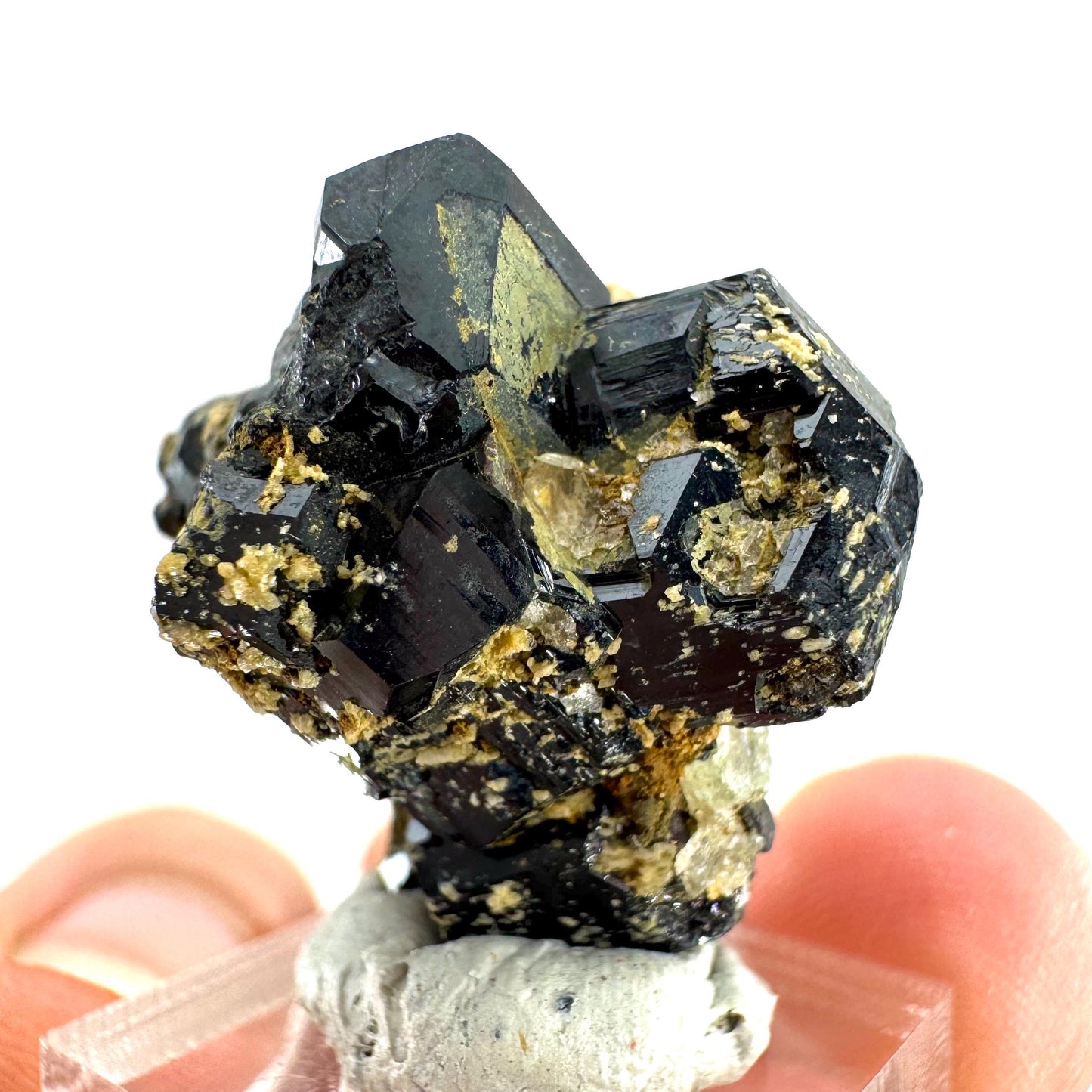 Chlorophane Fluorite w/ Black Tourmaline | natural crystal, rare mineral specimen from Erongo, Namibia