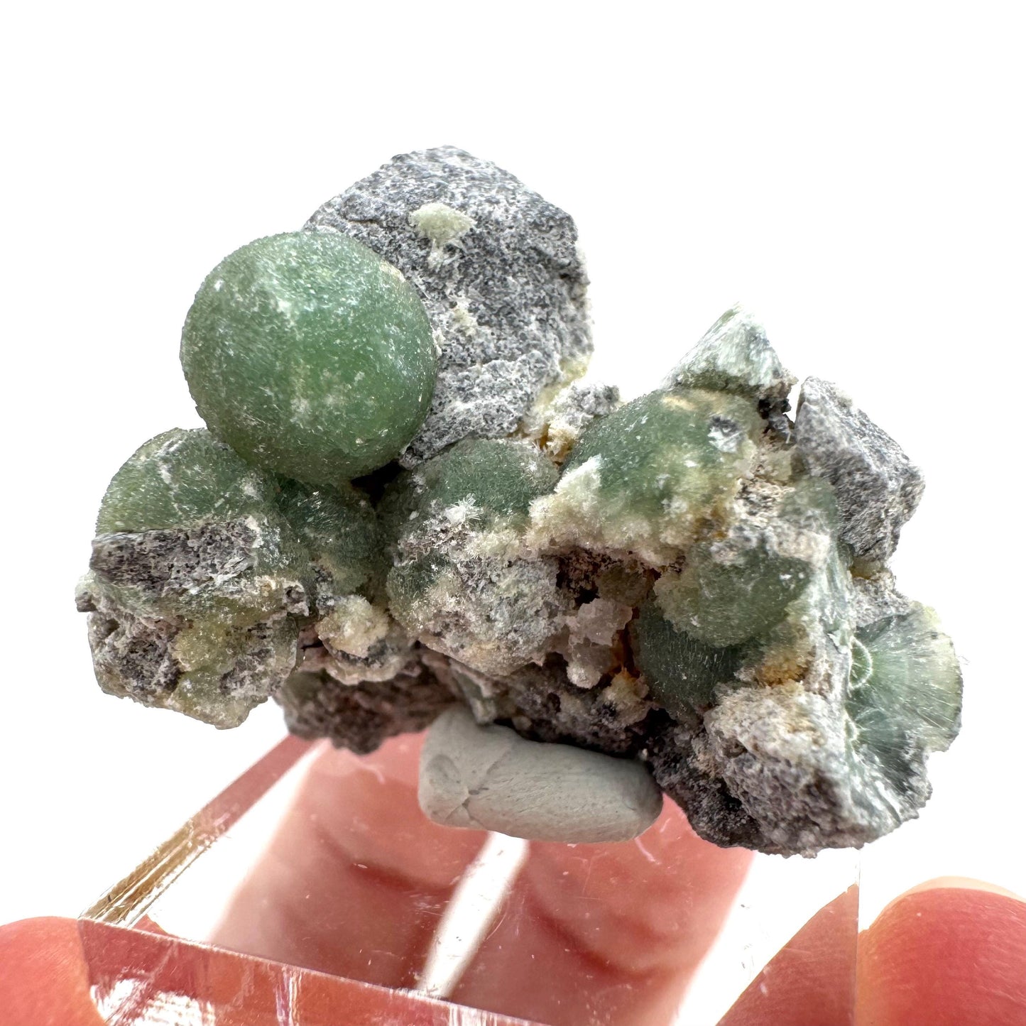 Wavellite (Arkansas, USA) | green crystal cluster, mineral specimen