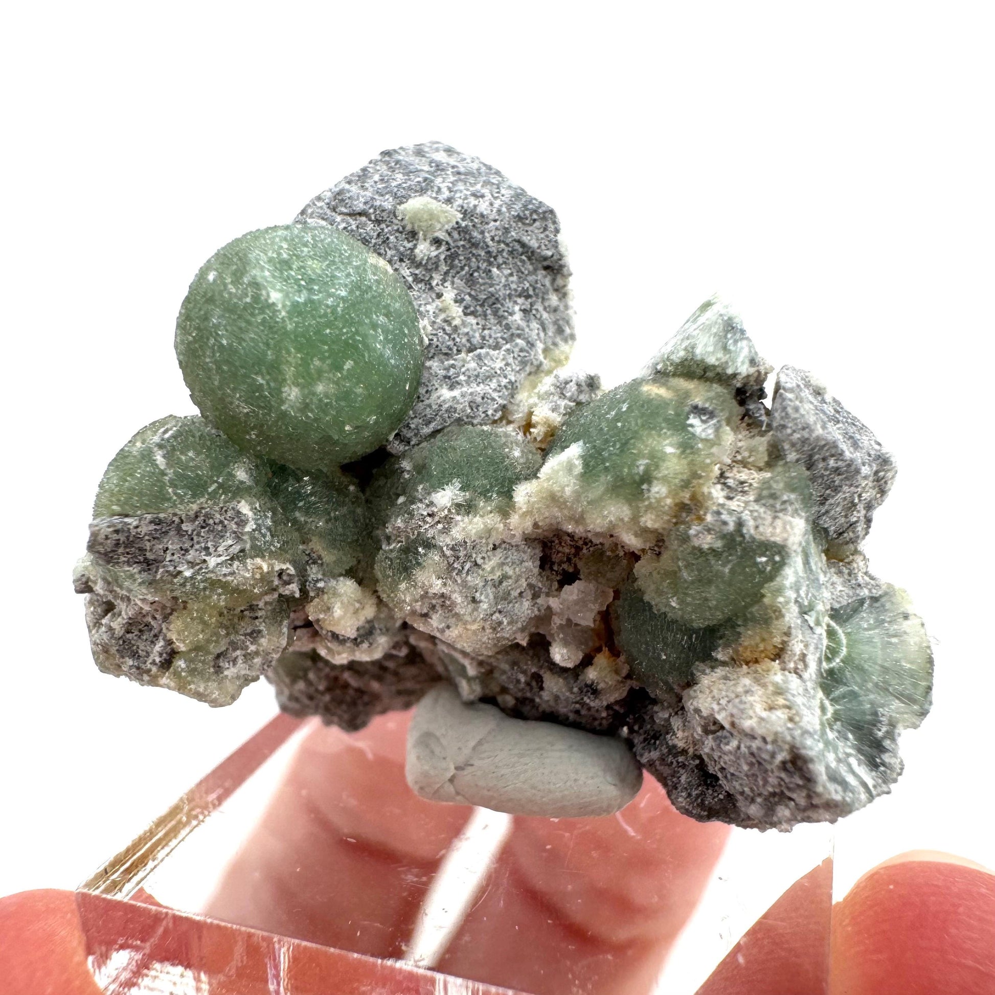 Wavellite (Arkansas, USA) | green crystal cluster, mineral specimen