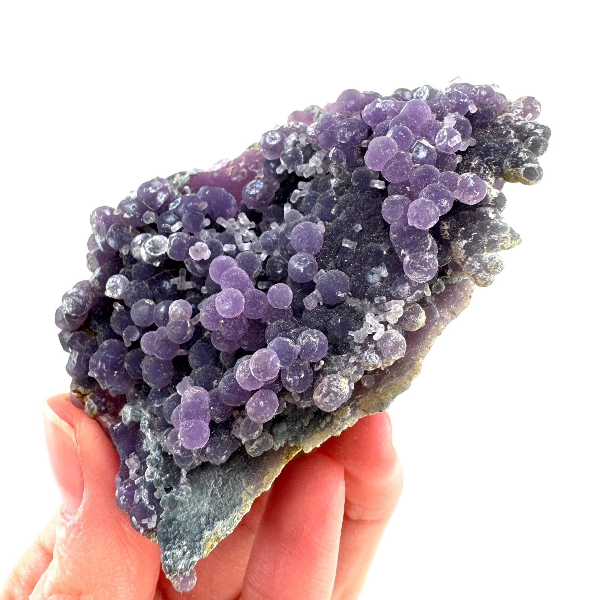 Purple Grape Agate | botryoidal crystal cluster, mineral specimen from Indonesia