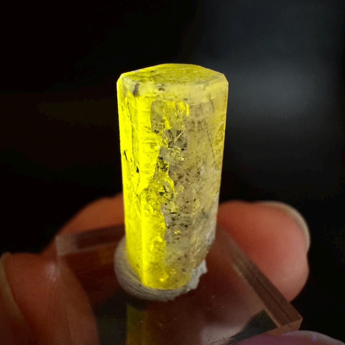 Pink Fluorapatite Crystal | UV reactive Mineral Specimen from Pakistan