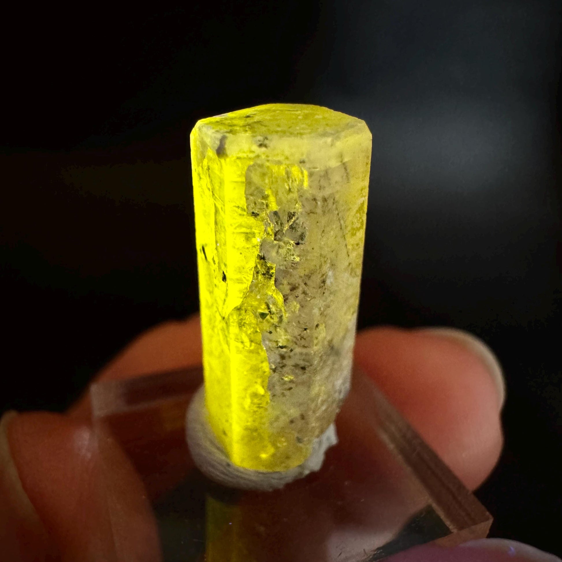 Pink Fluorapatite Crystal | UV reactive Mineral Specimen from Pakistan