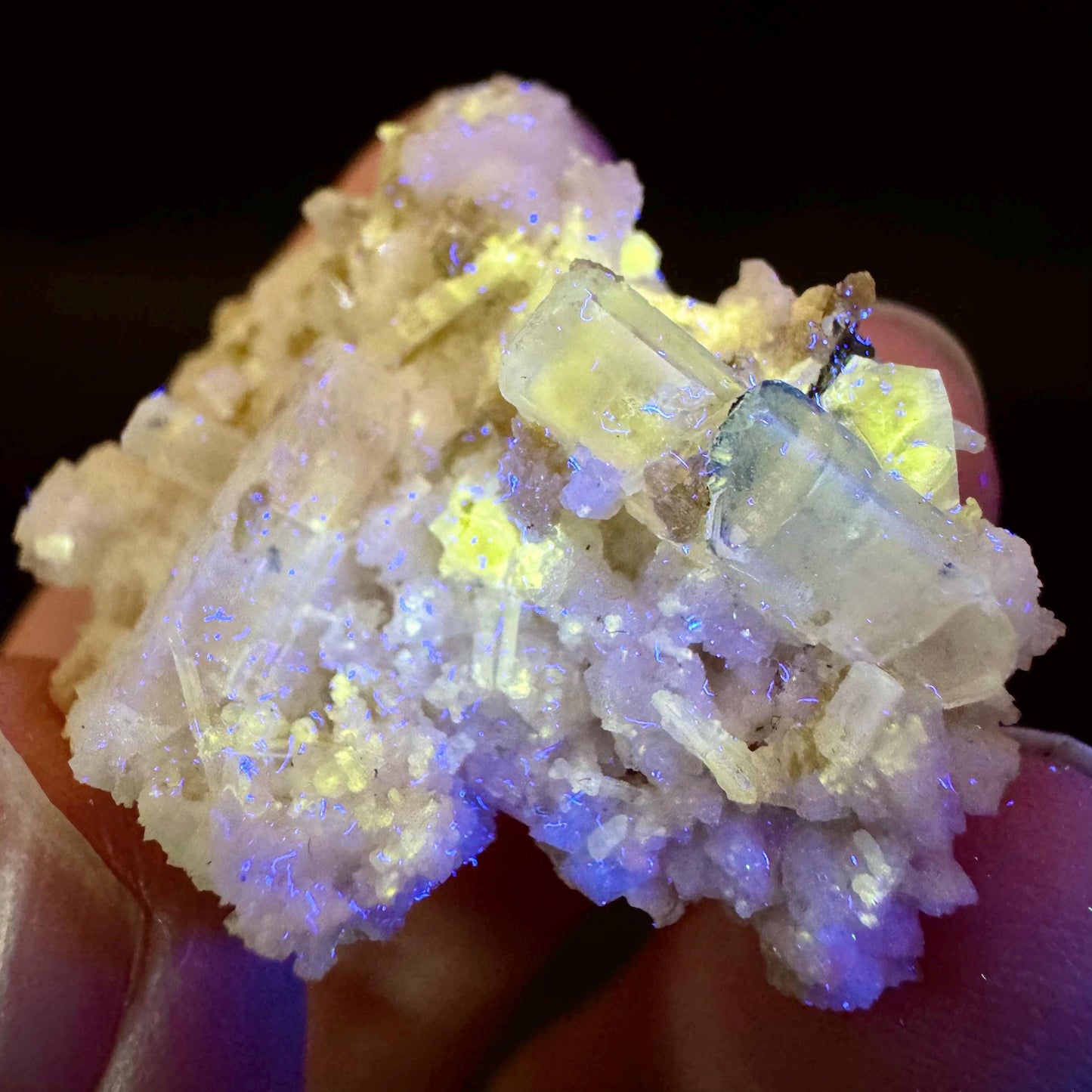 Pink Fluorapatite w/ Albite | UV reactive crystal, rare mineral specimen from Pakistan