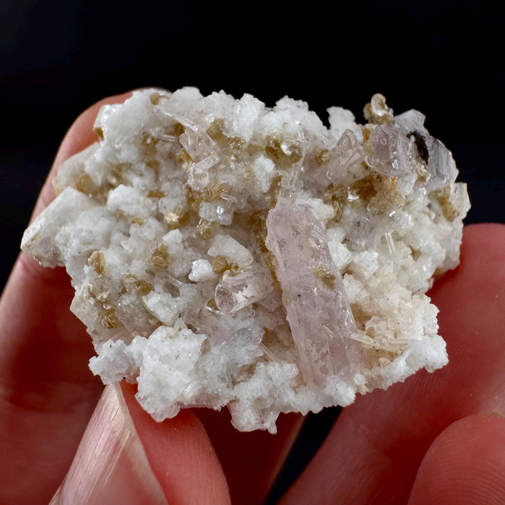 Pink Fluorapatite w/ Albite | UV reactive crystal, rare mineral specimen from Pakistan