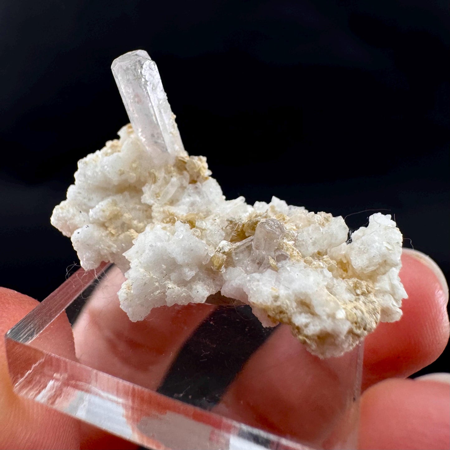 Pink Fluorapatite w/ Albite | UV reactive crystal, rare mineral specimen from Pakistan