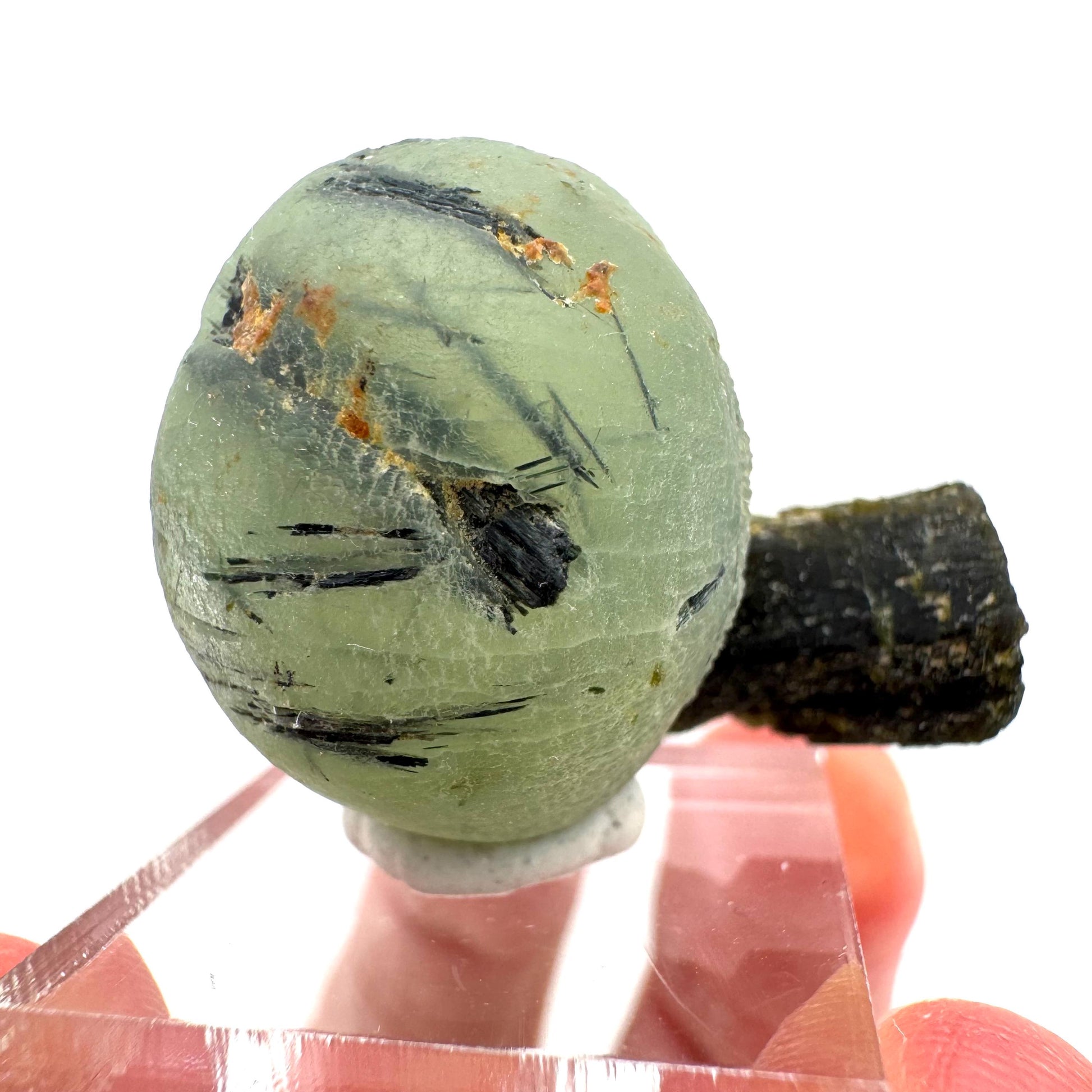 Prehnite with Epidote | Botryoidal green crystal, mineral specimen from Mali