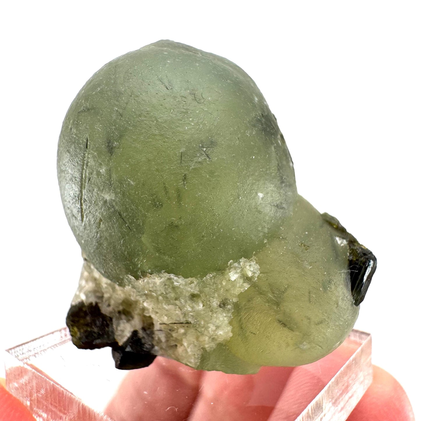 Prehnite with Epidote | Botryoidal green crystal, mineral specimen from Mali