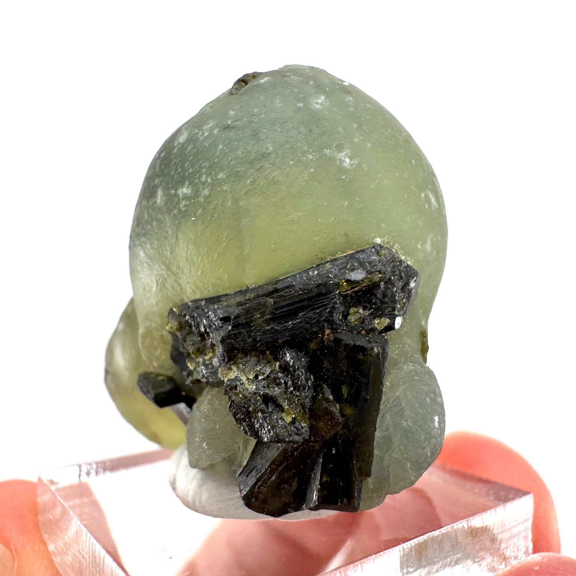 Prehnite with Epidote | Botryoidal green crystal, mineral specimen from Mali