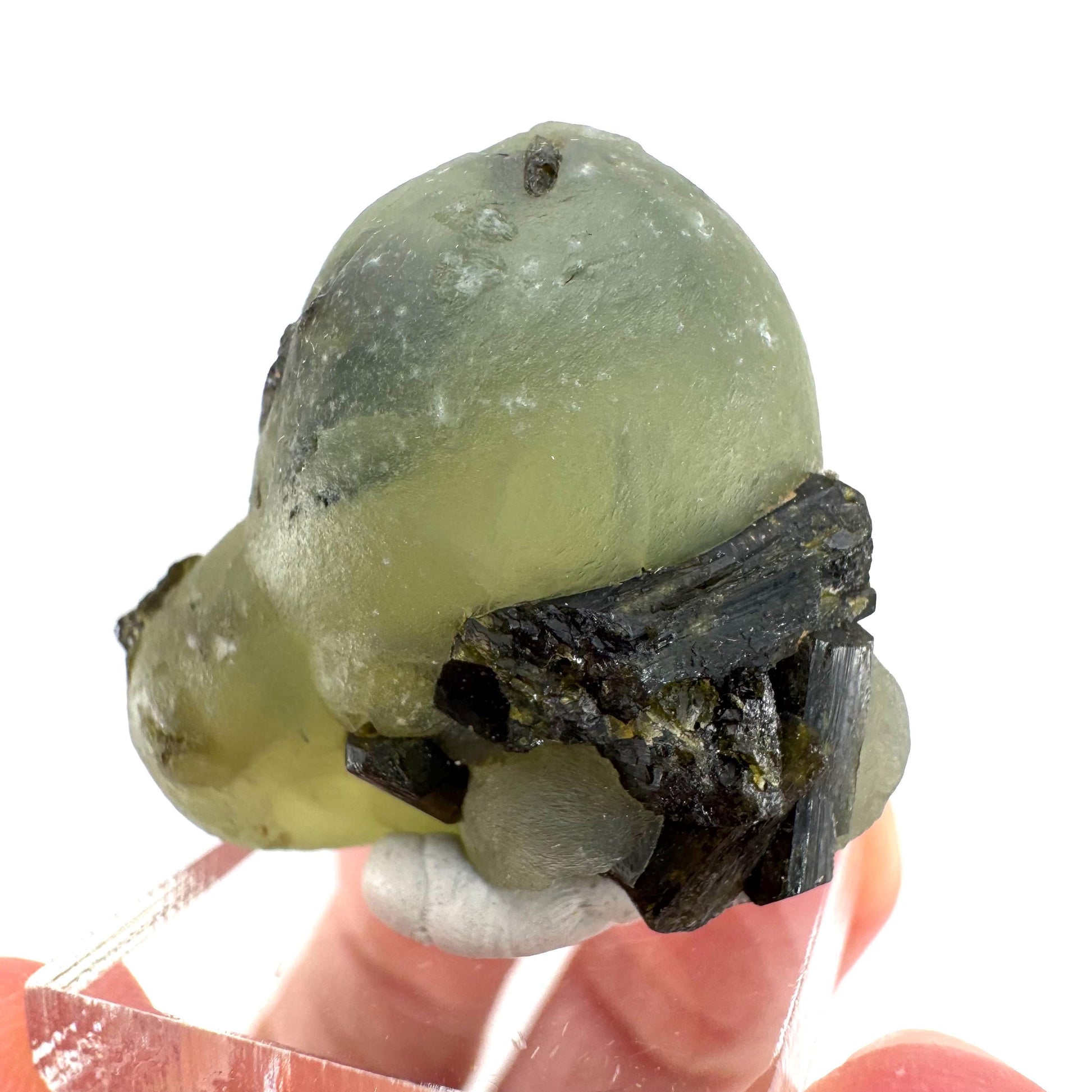 Prehnite with Epidote | Botryoidal green crystal, mineral specimen from Mali