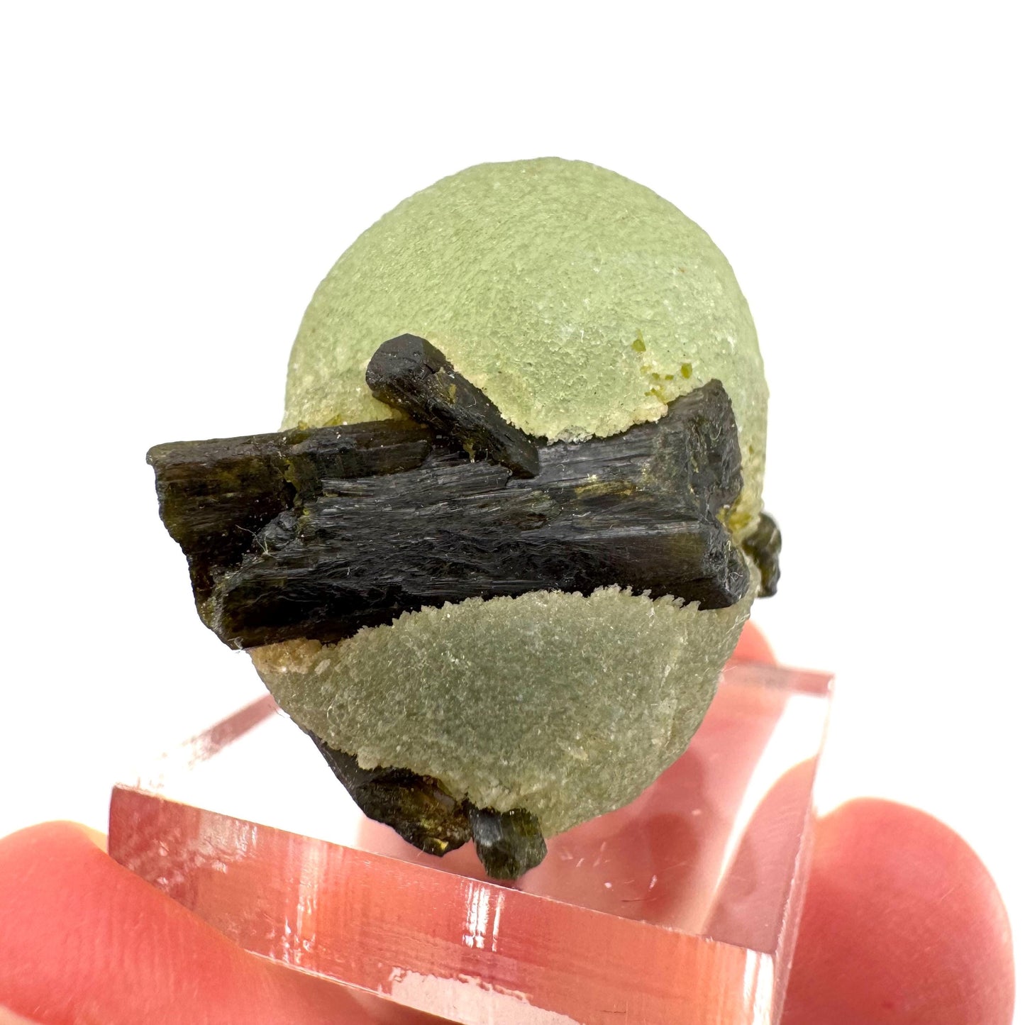 Prehnite with Epidote | Botryoidal green crystal, mineral specimen from Mali