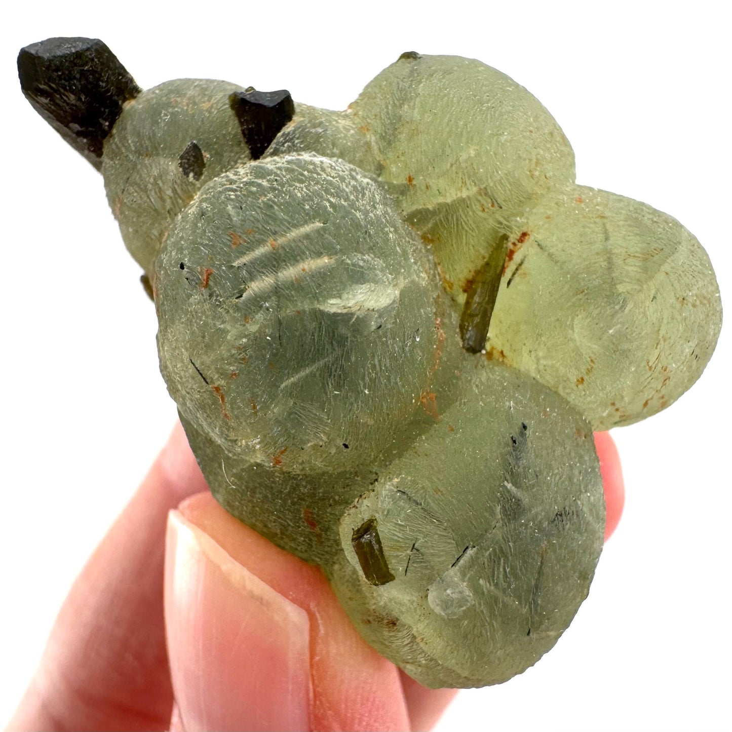 Prehnite with Epidote | Botryoidal green crystal, mineral specimen from Mali