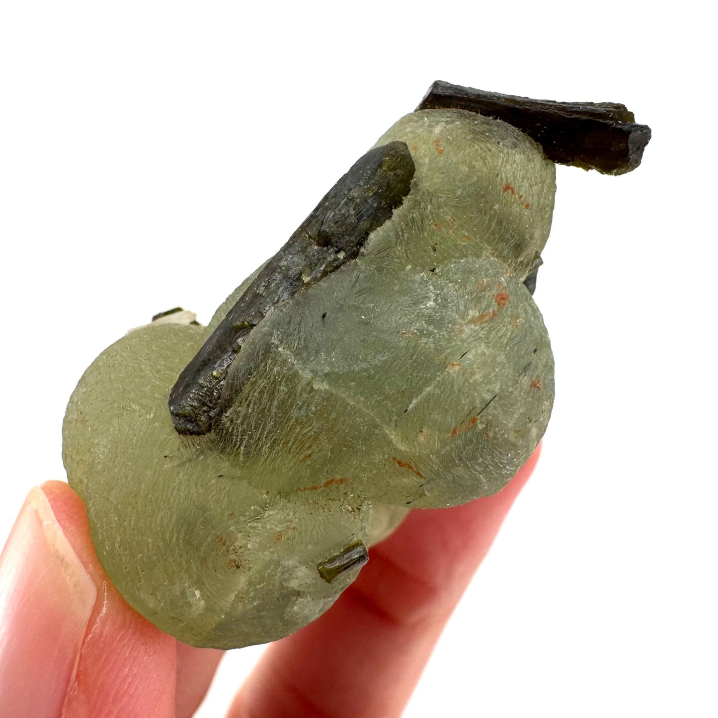 Prehnite with Epidote | Botryoidal green crystal, mineral specimen from Mali