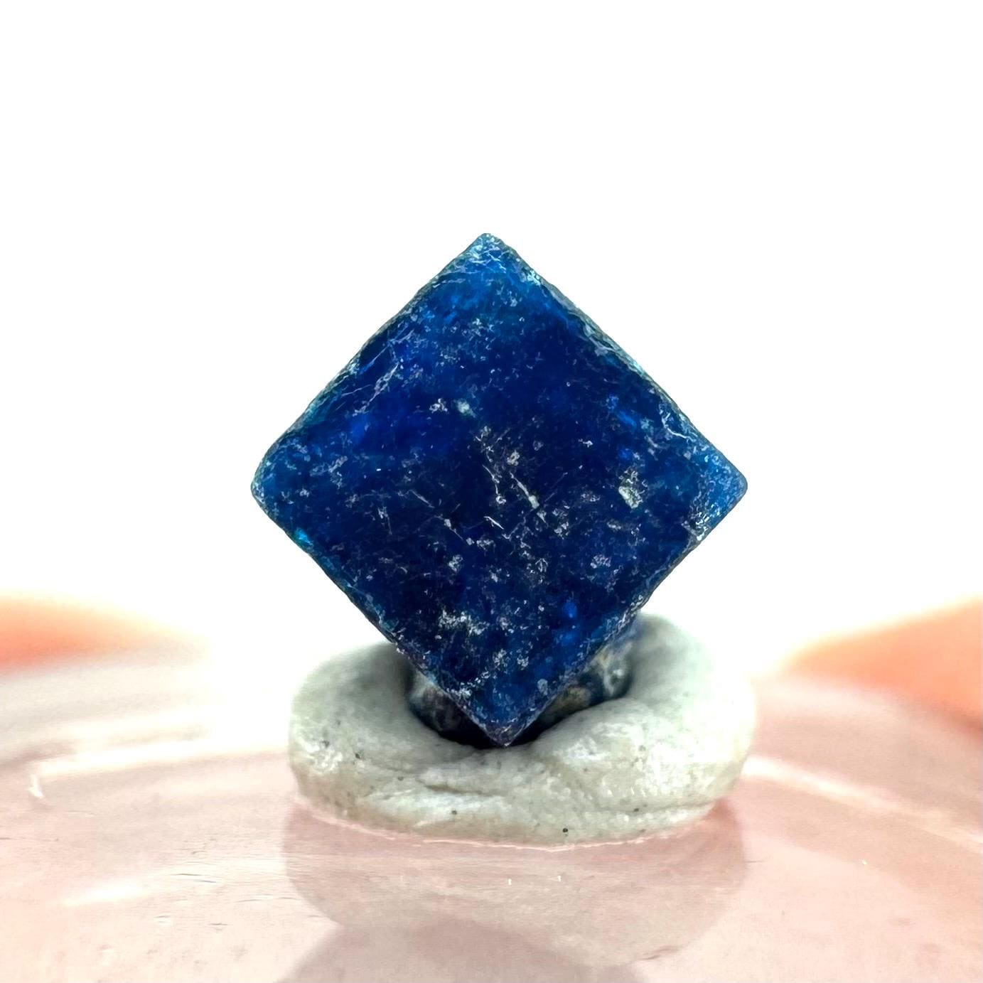Boleite | blue cube crystal, tiny rare mineral specimen from Mexico