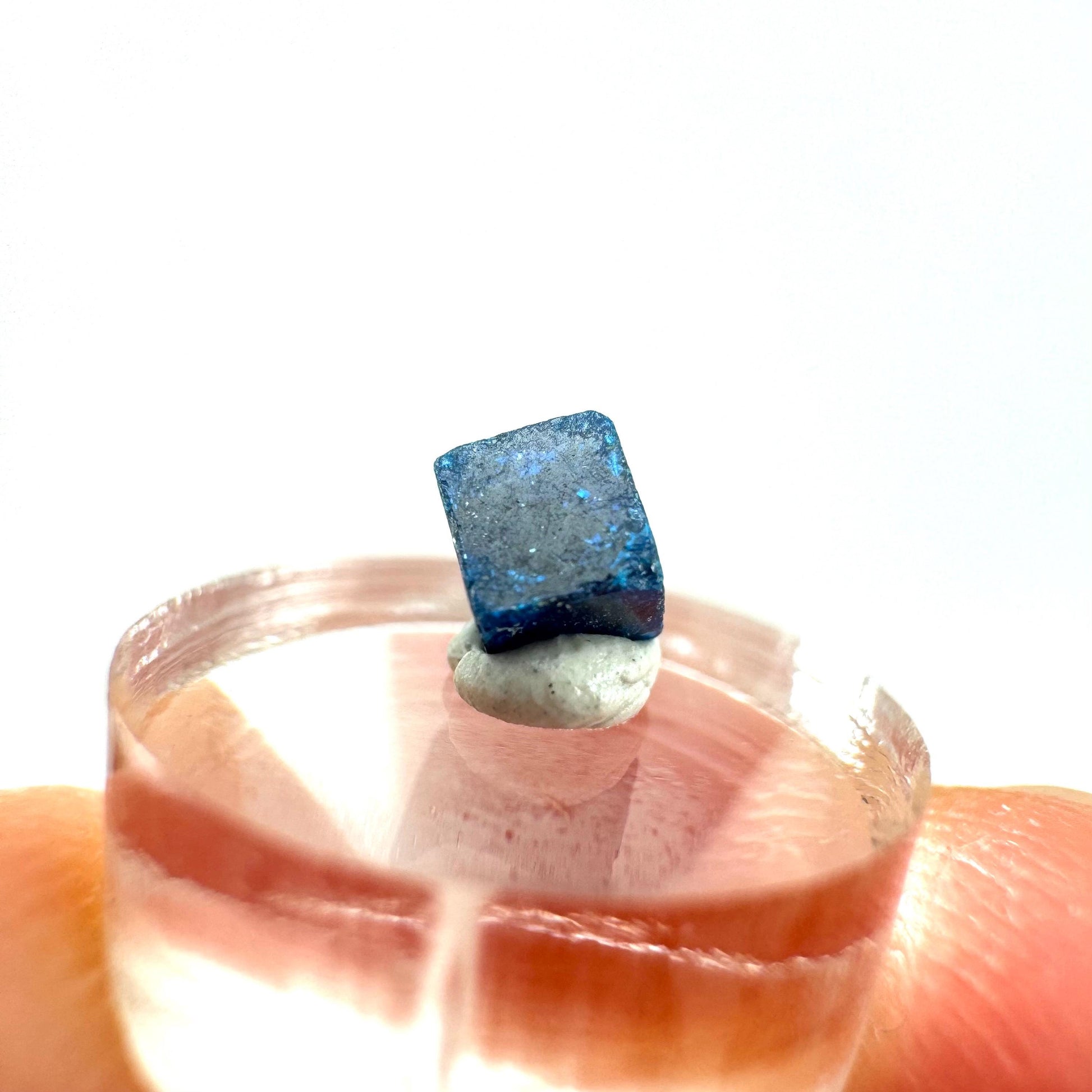 Boleite | blue cube crystal, tiny rare mineral specimen from Mexico
