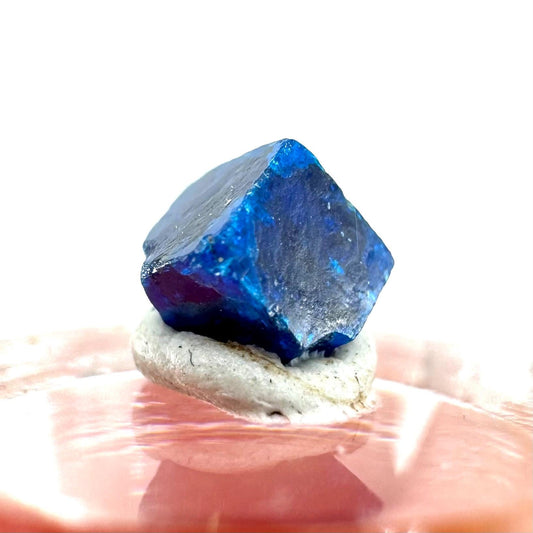Boleite | blue cube crystal, tiny rare mineral specimen from Mexico
