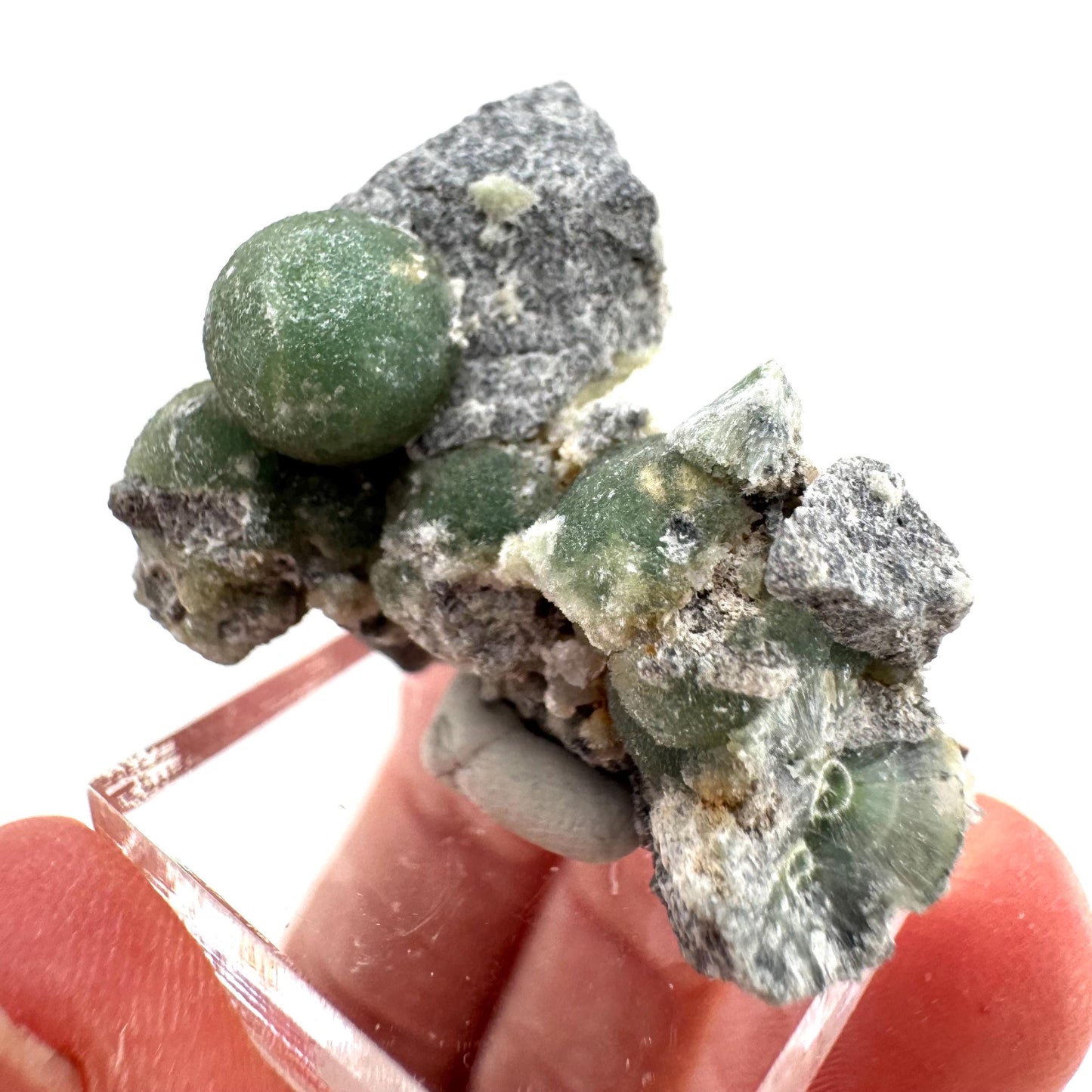 Wavellite (Arkansas, USA) | green crystal cluster, mineral specimen