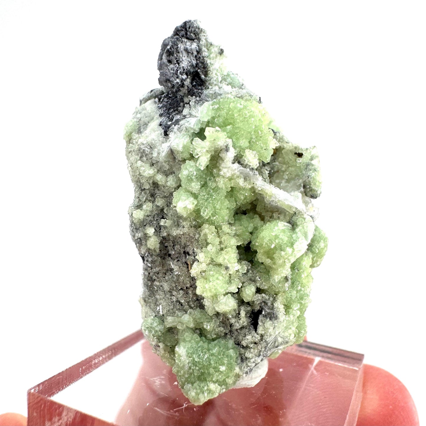 Wavellite (Arkansas, USA) | green crystal cluster, mineral specimen