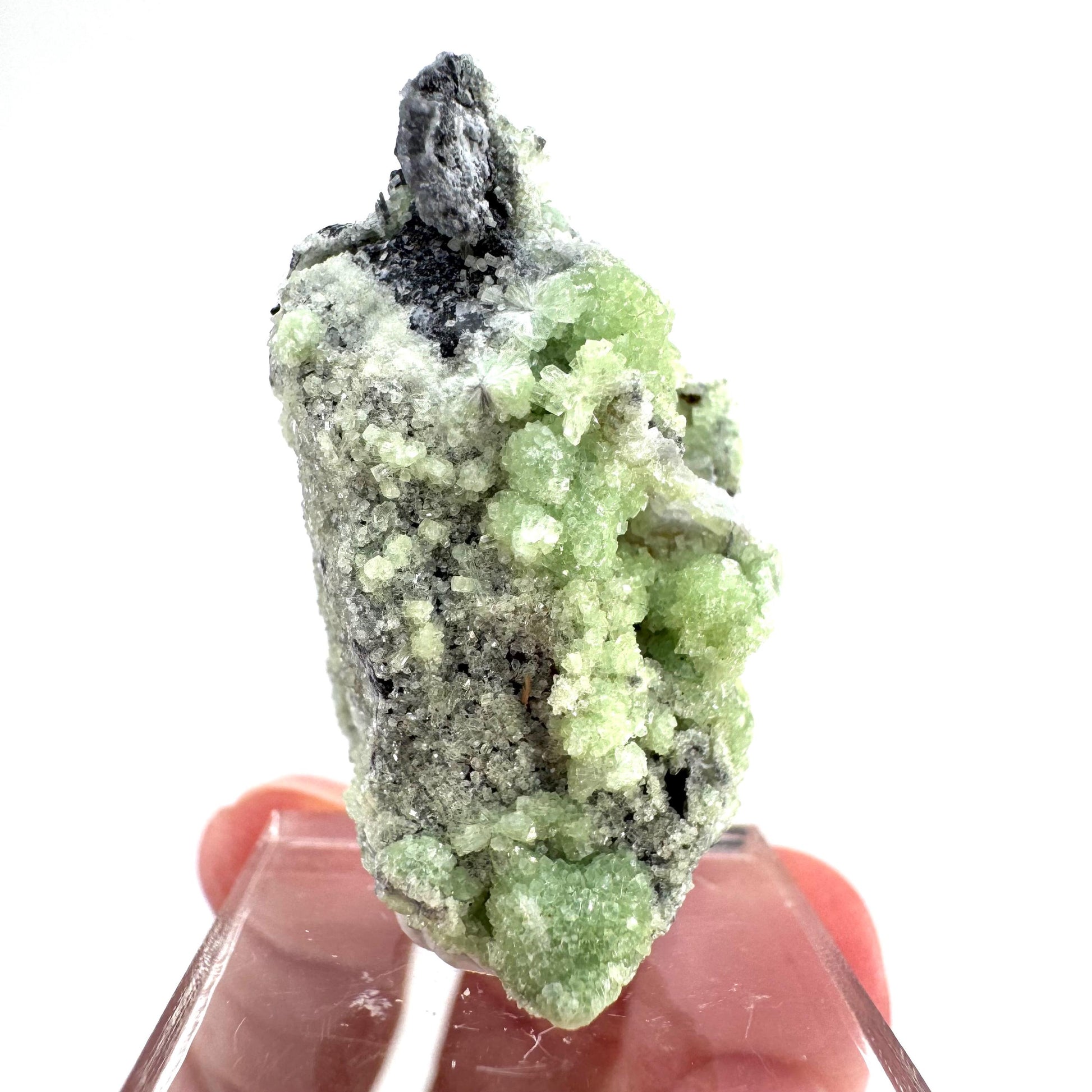 Wavellite (Arkansas, USA) | green crystal cluster, mineral specimen