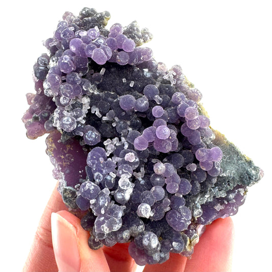 Purple Grape Agate | botryoidal crystal cluster, mineral specimen from Indonesia