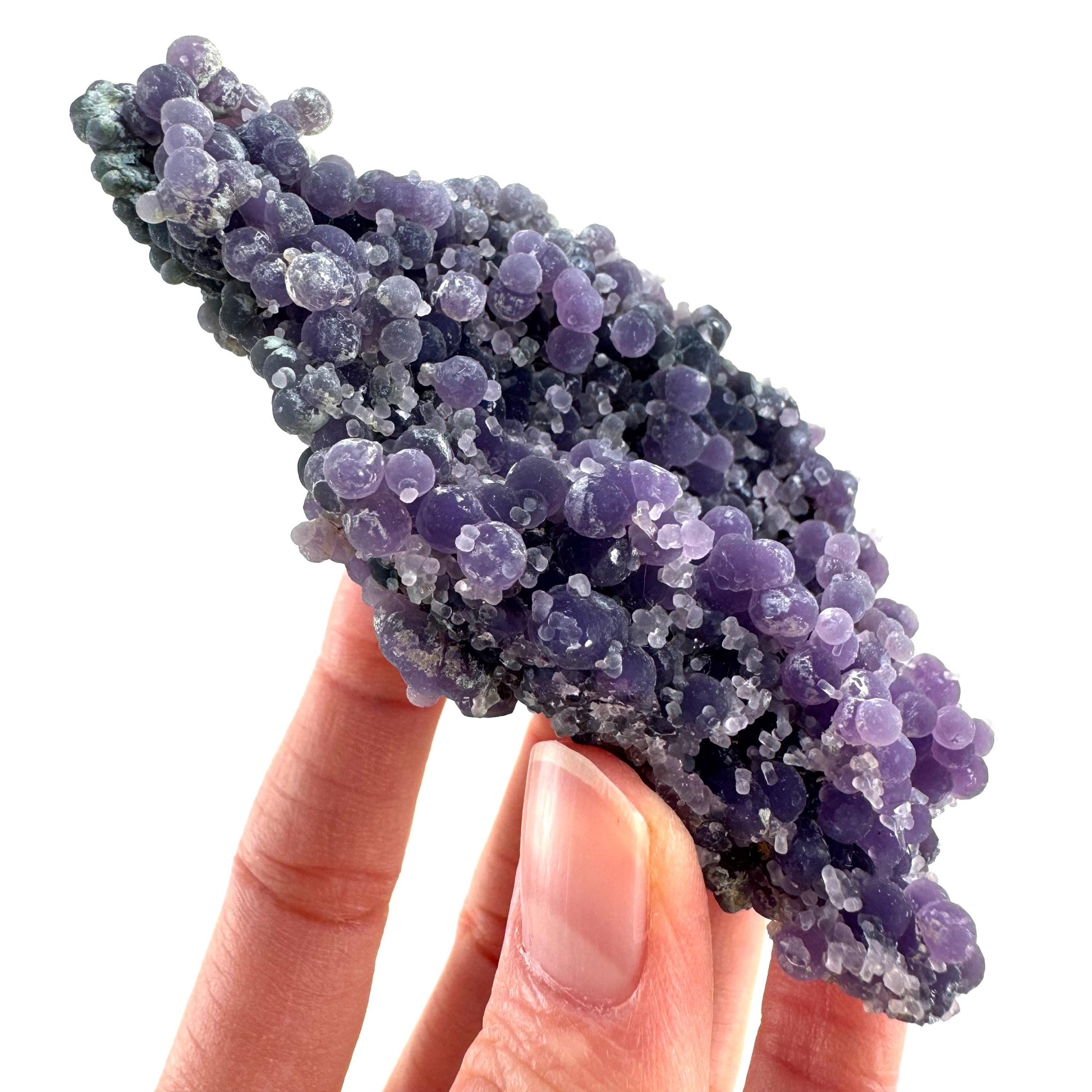 Purple Grape Agate | botryoidal crystal cluster, mineral specimen from Indonesia