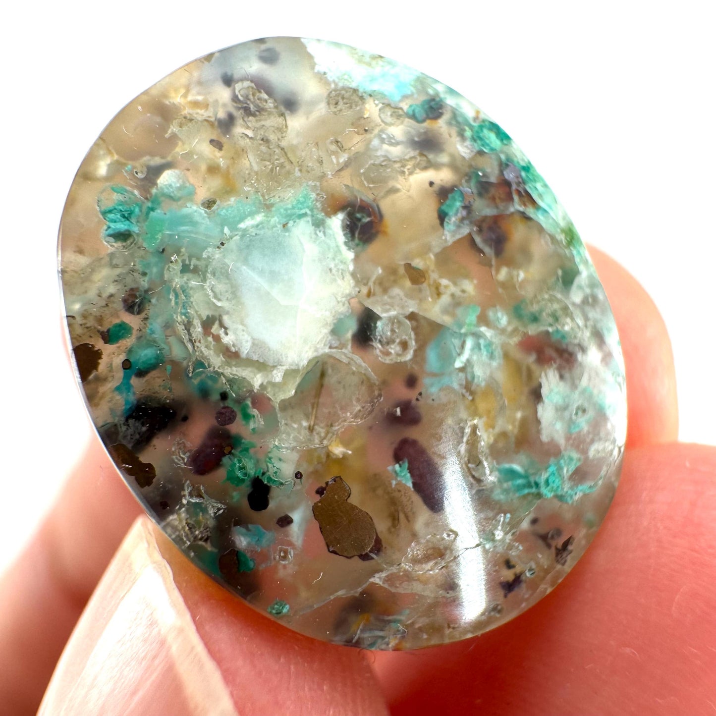 Confetti Agate Cabochon | Chrysocolla and Copper Gemstone