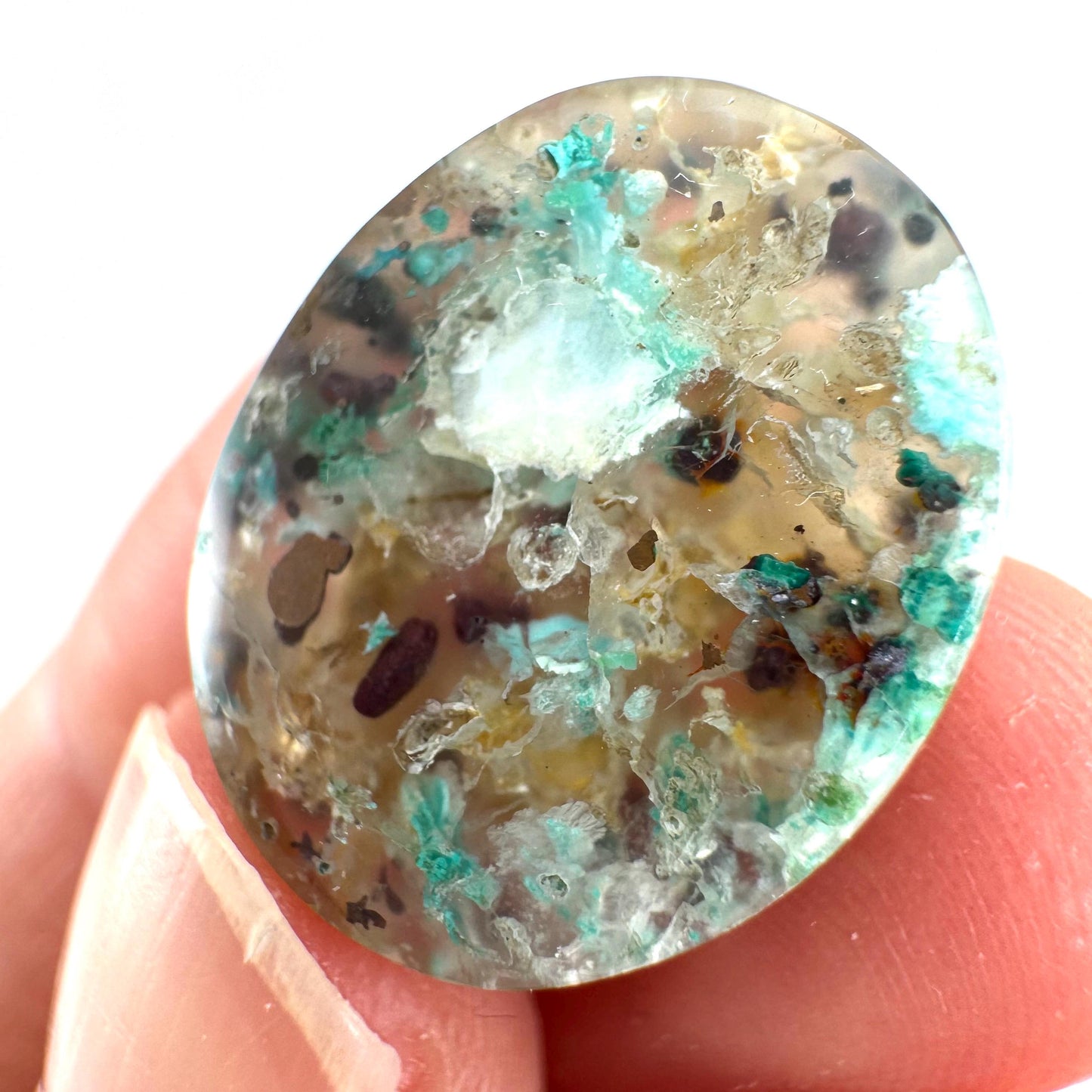 Confetti Agate Cabochon | Chrysocolla and Copper Gemstone