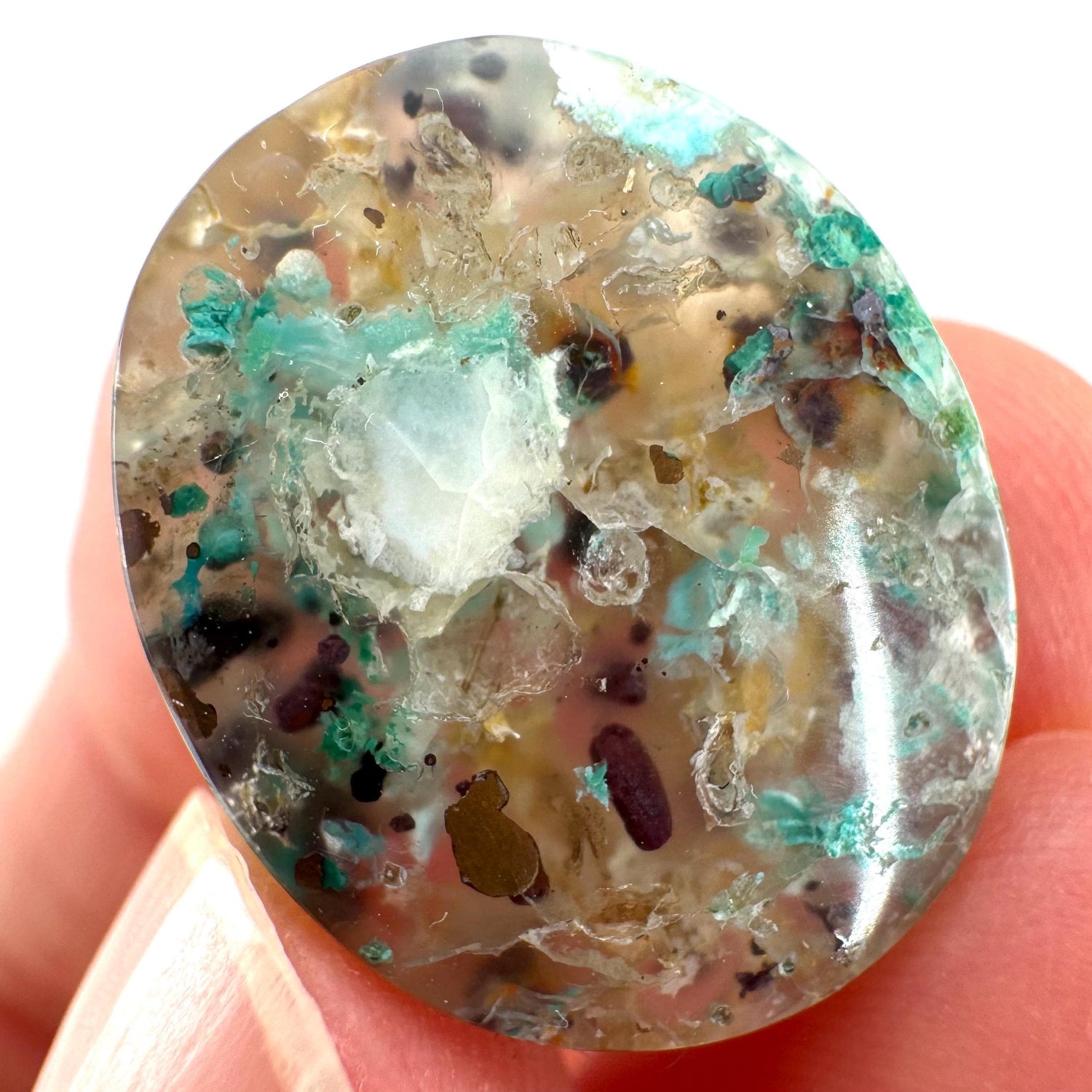 Confetti Agate Cabochon | Chrysocolla and Copper Gemstone