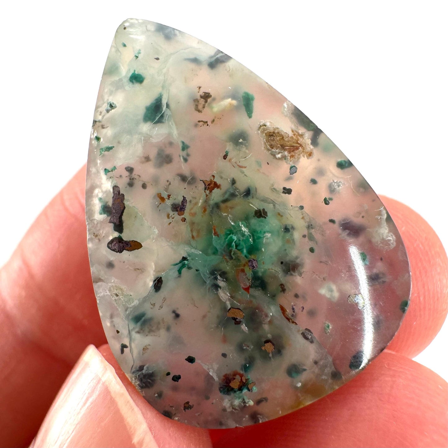 Confetti Agate Cabochon | Chrysocolla and Copper Gemstone