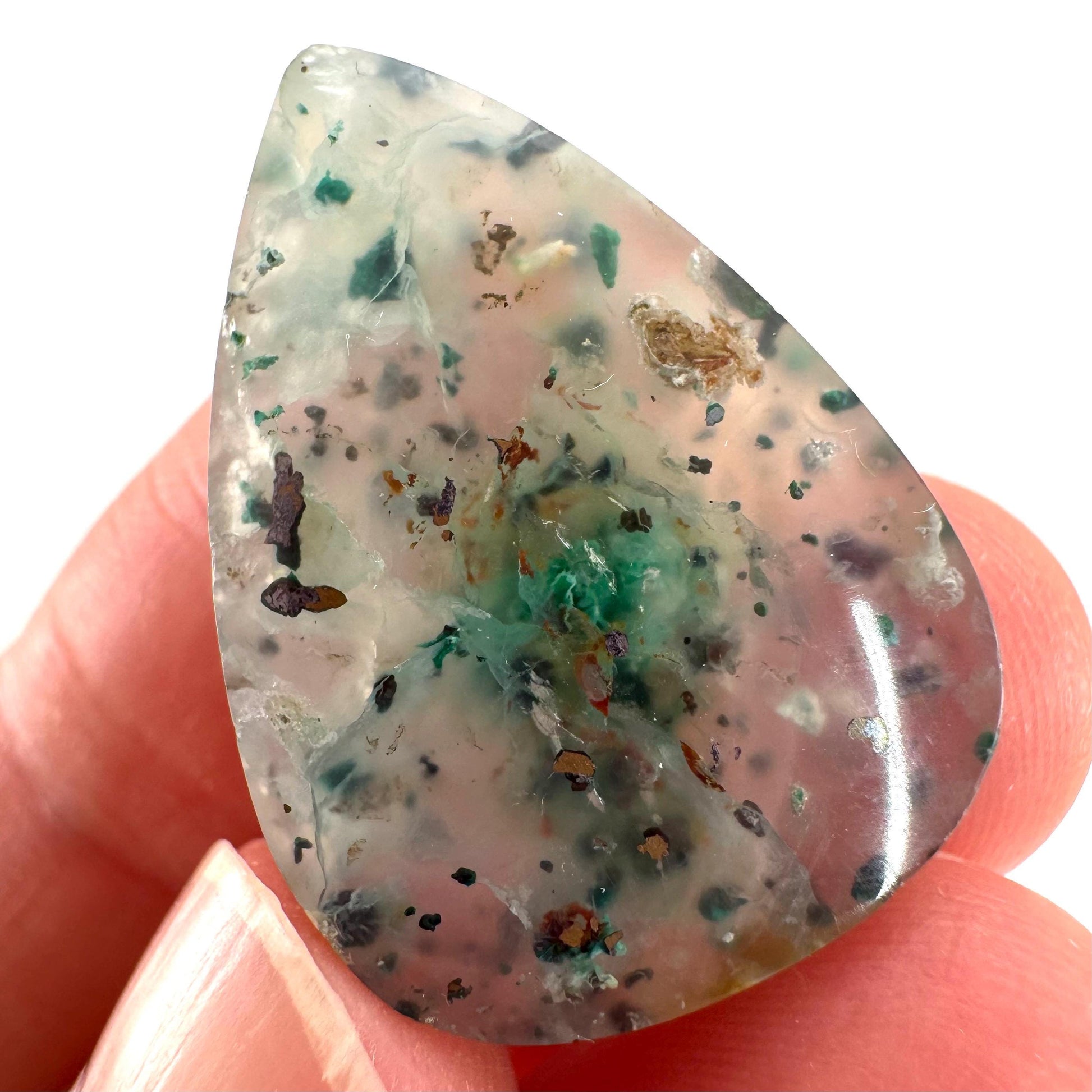 Confetti Agate Cabochon | Chrysocolla and Copper Gemstone