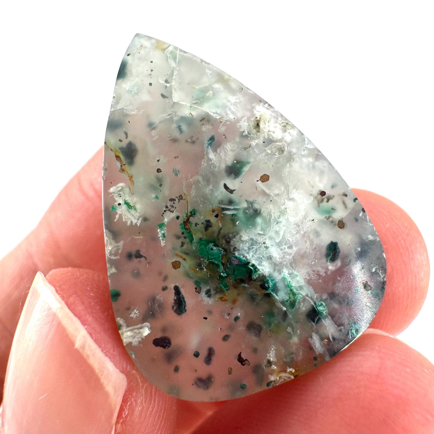 Confetti Agate Cabochon | Chrysocolla and Copper Gemstone