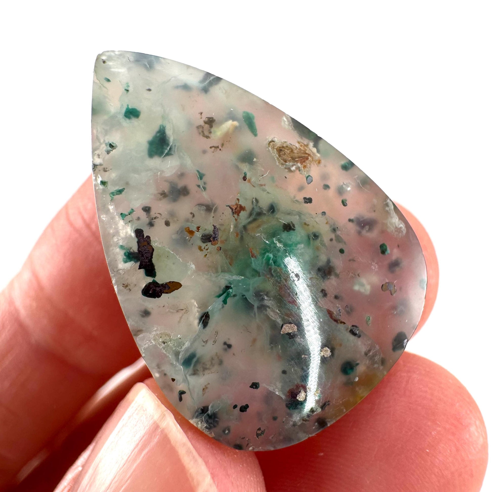 Confetti Agate Cabochon | Chrysocolla and Copper Gemstone