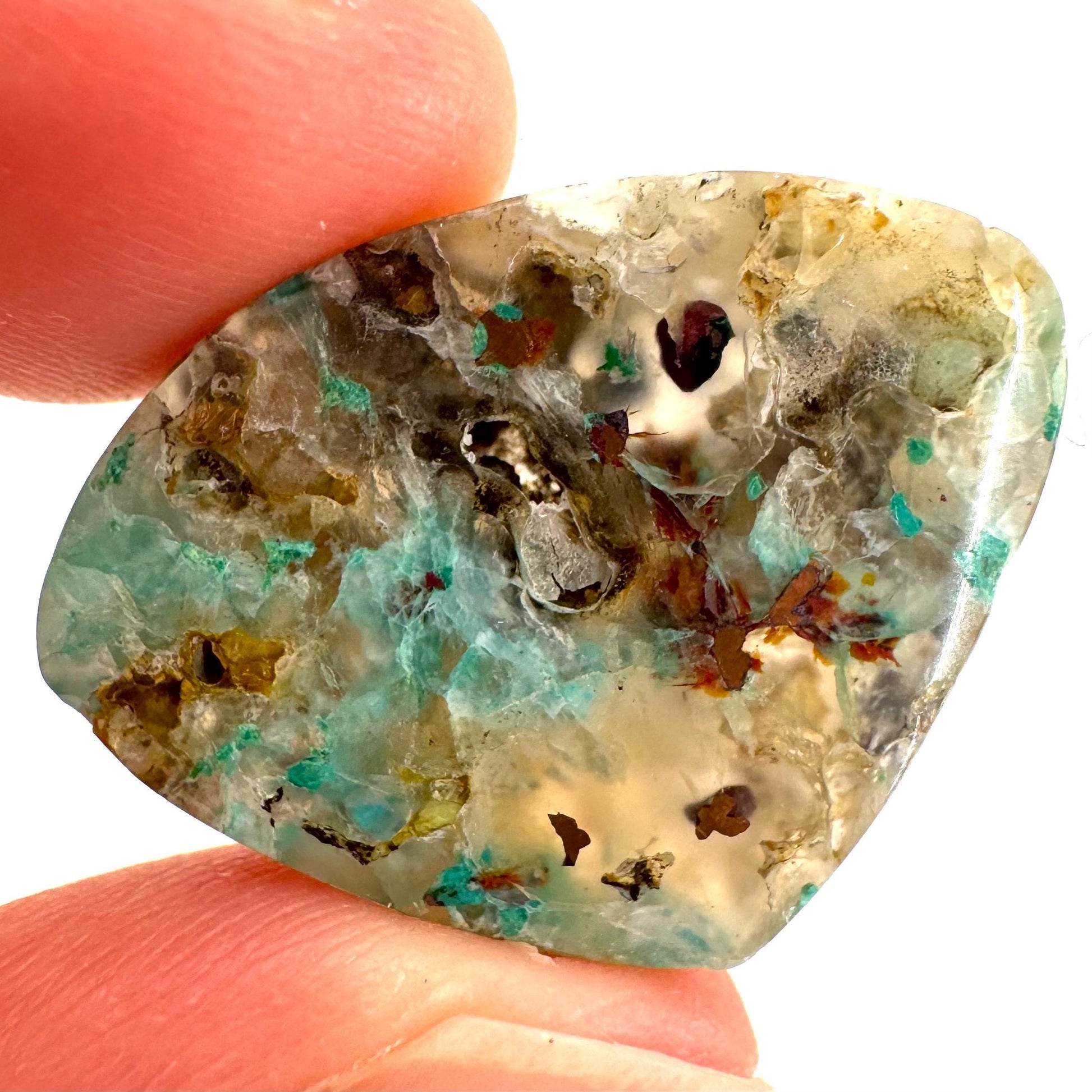 Confetti Agate Cabochon | Chrysocolla and Copper Gemstone