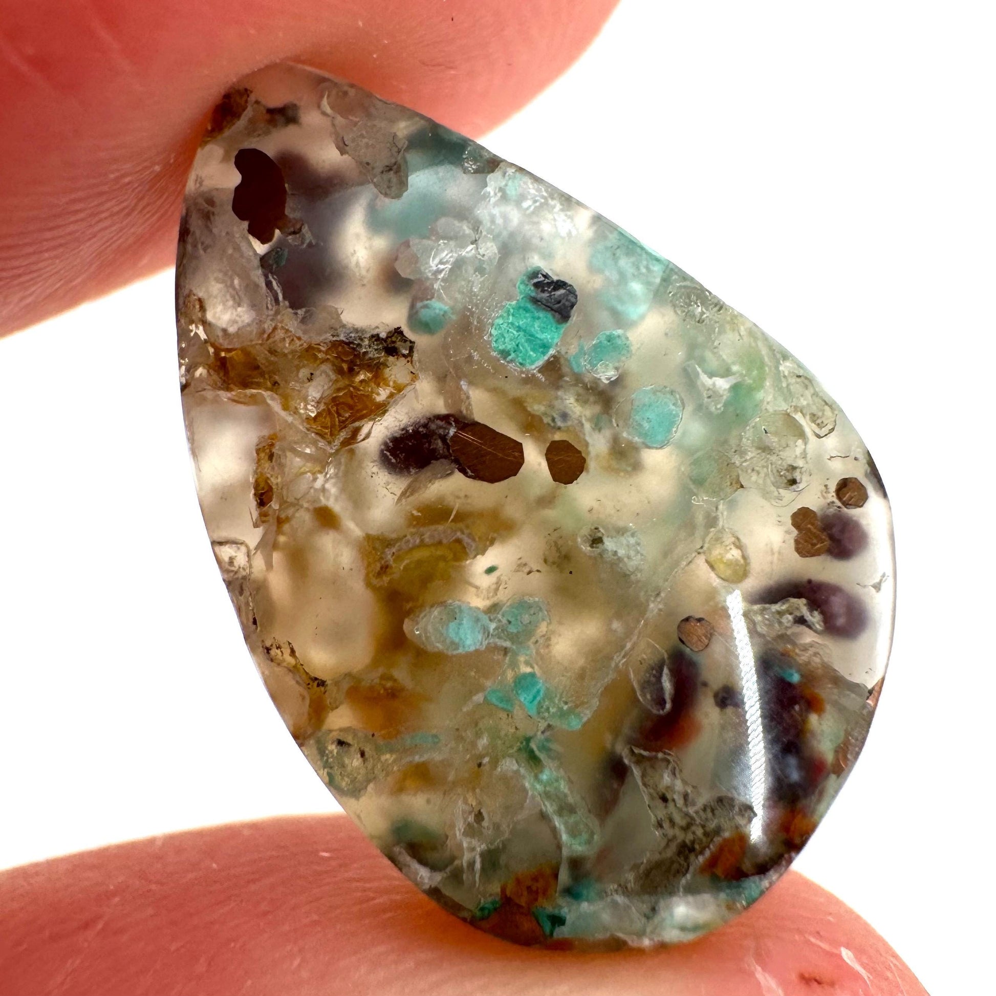 Confetti Agate Cabochon | Chrysocolla and Copper Gemstone