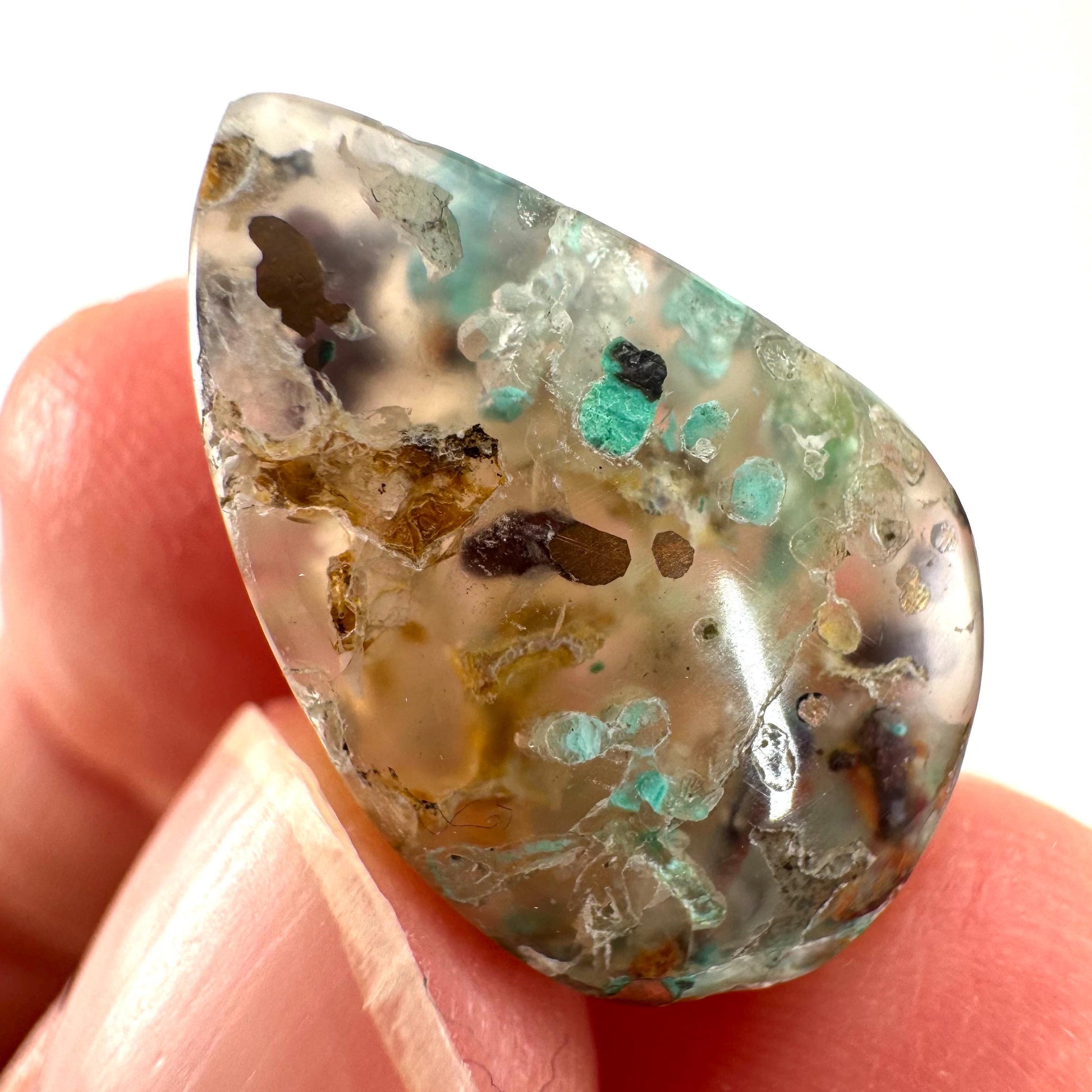 Confetti Agate Cabochon | Chrysocolla and Copper Gemstone