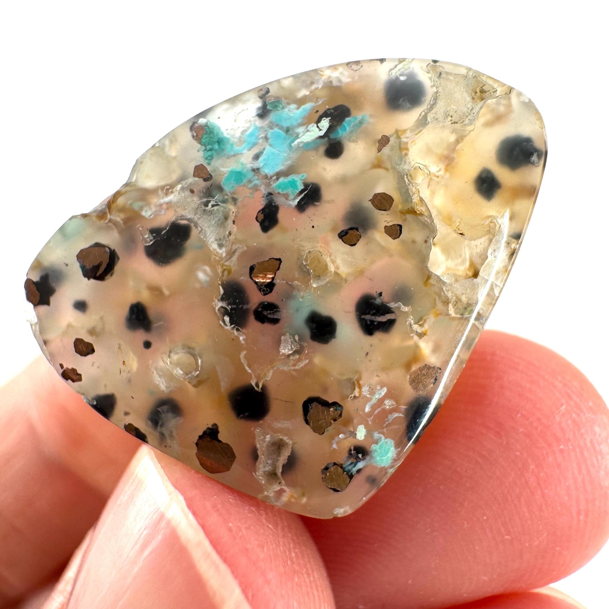 Confetti Agate Cabochon | Chrysocolla and Copper Gemstone