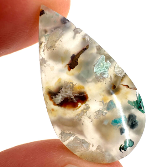 Confetti Agate Cabochon | Chrysocolla and Copper Gemstone