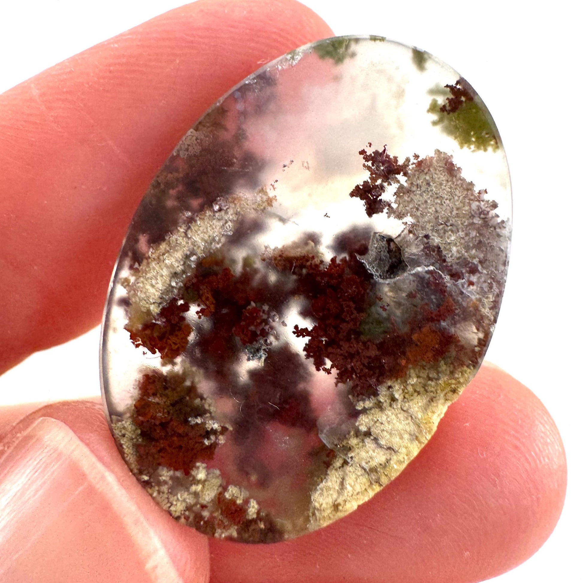 Plume Agate Cabochon | Landscape Picture Gemstone