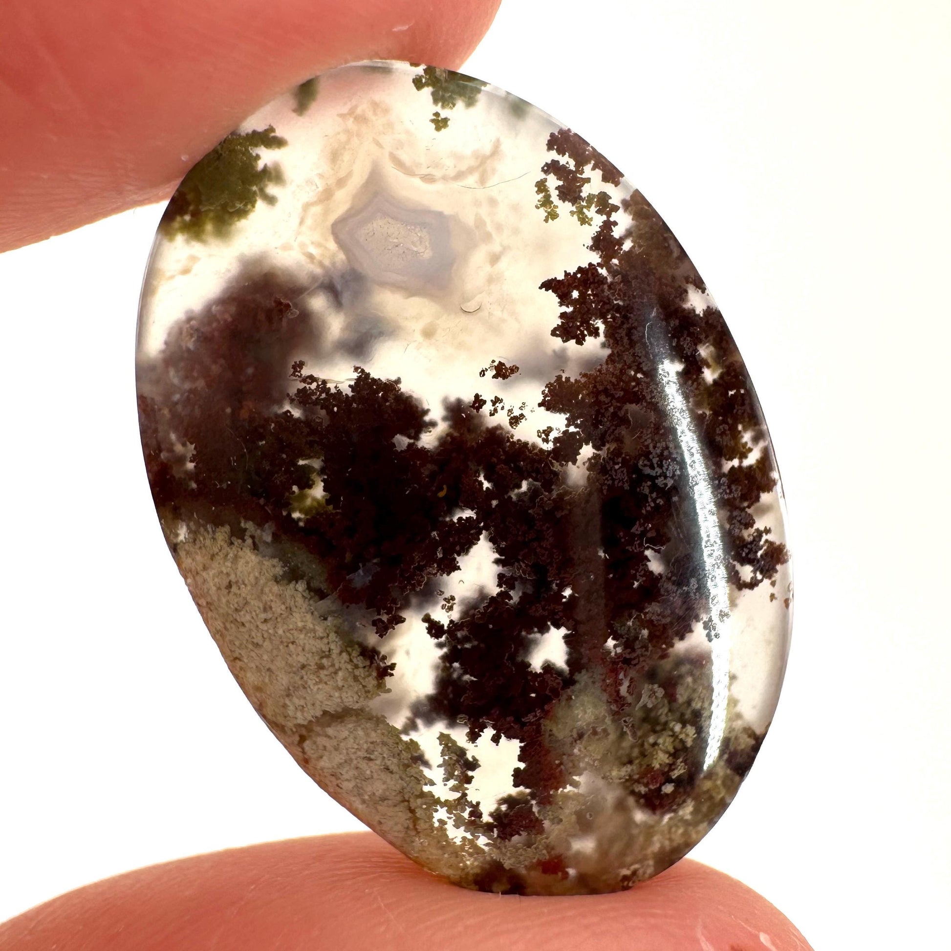 Plume Agate Cabochon | Landscape Picture Gemstone
