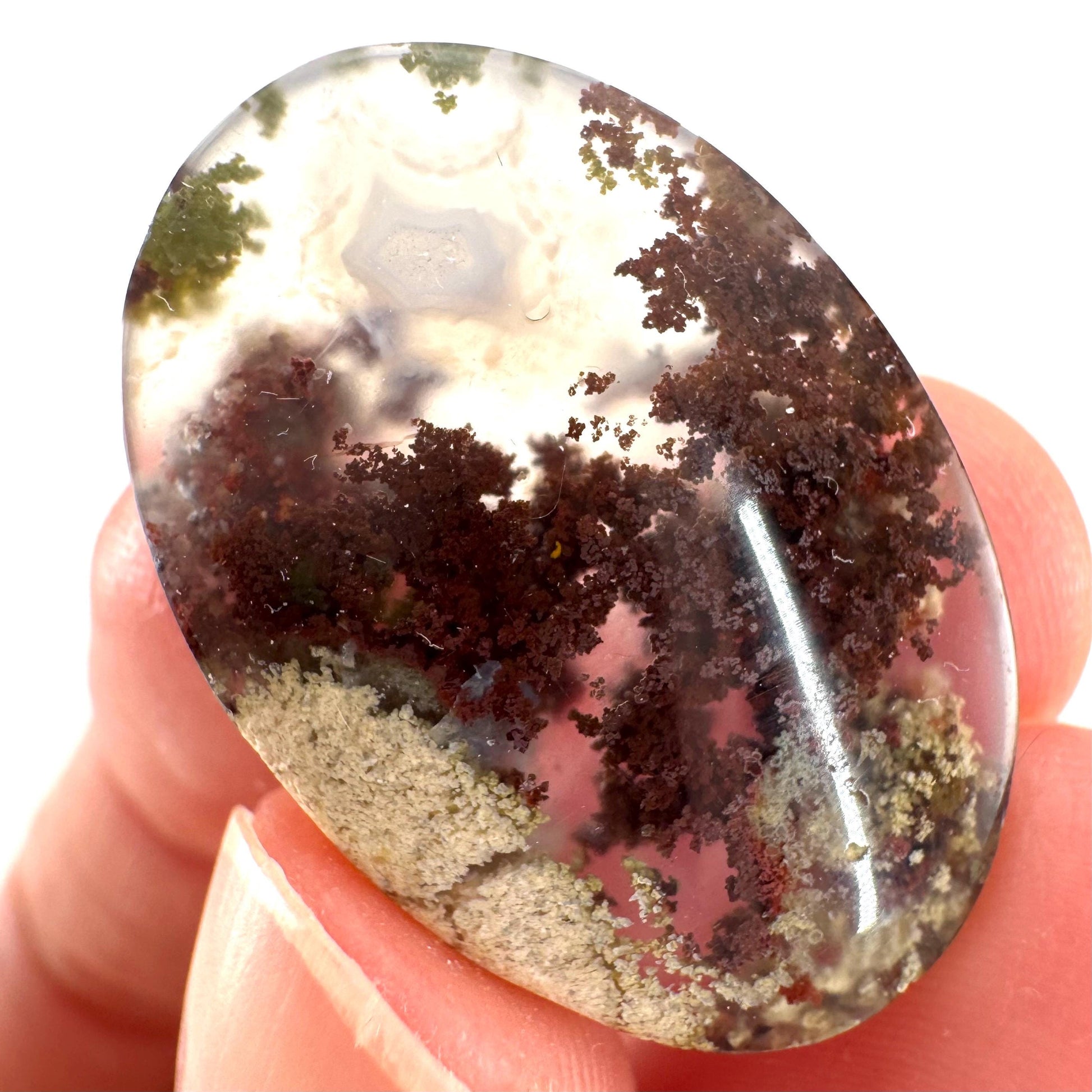Plume Agate Cabochon | Landscape Picture Gemstone