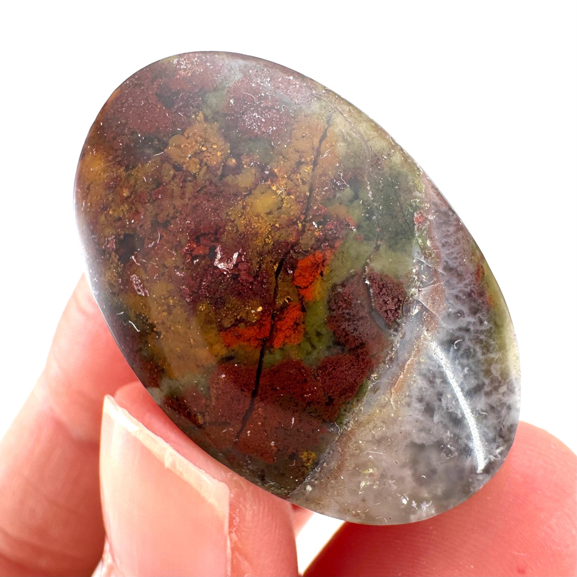 Plume Agate Cabochon | Landscape Picture Gemstone