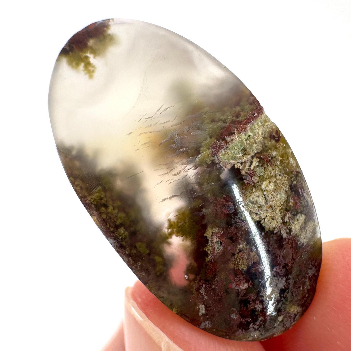 Plume Agate Cabochon | Landscape Picture Gemstone