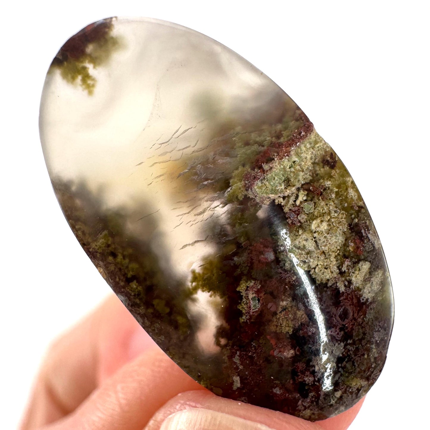 Plume Agate Cabochon | Landscape Picture Gemstone