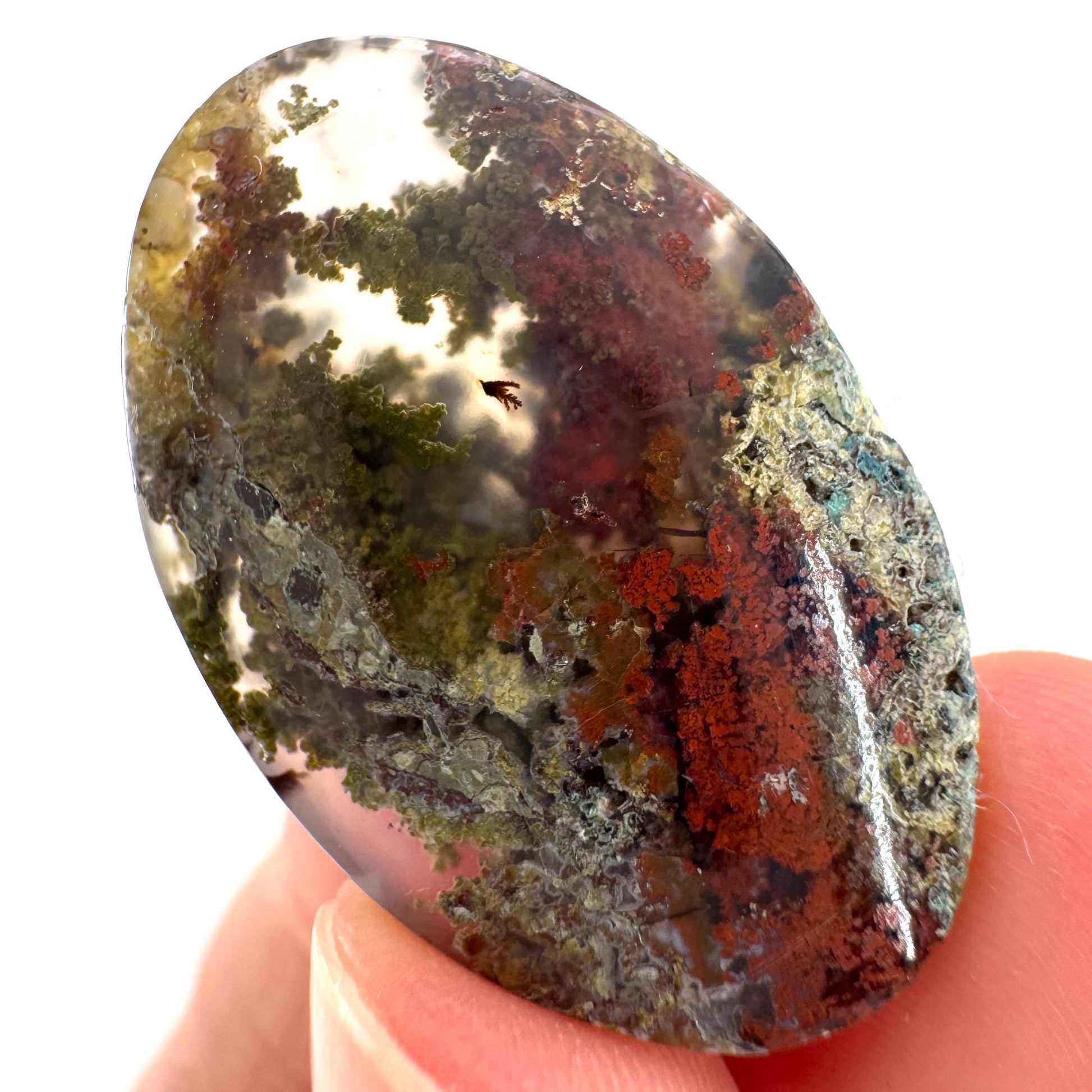 Plume Agate Cabochon | Landscape Picture Gemstone