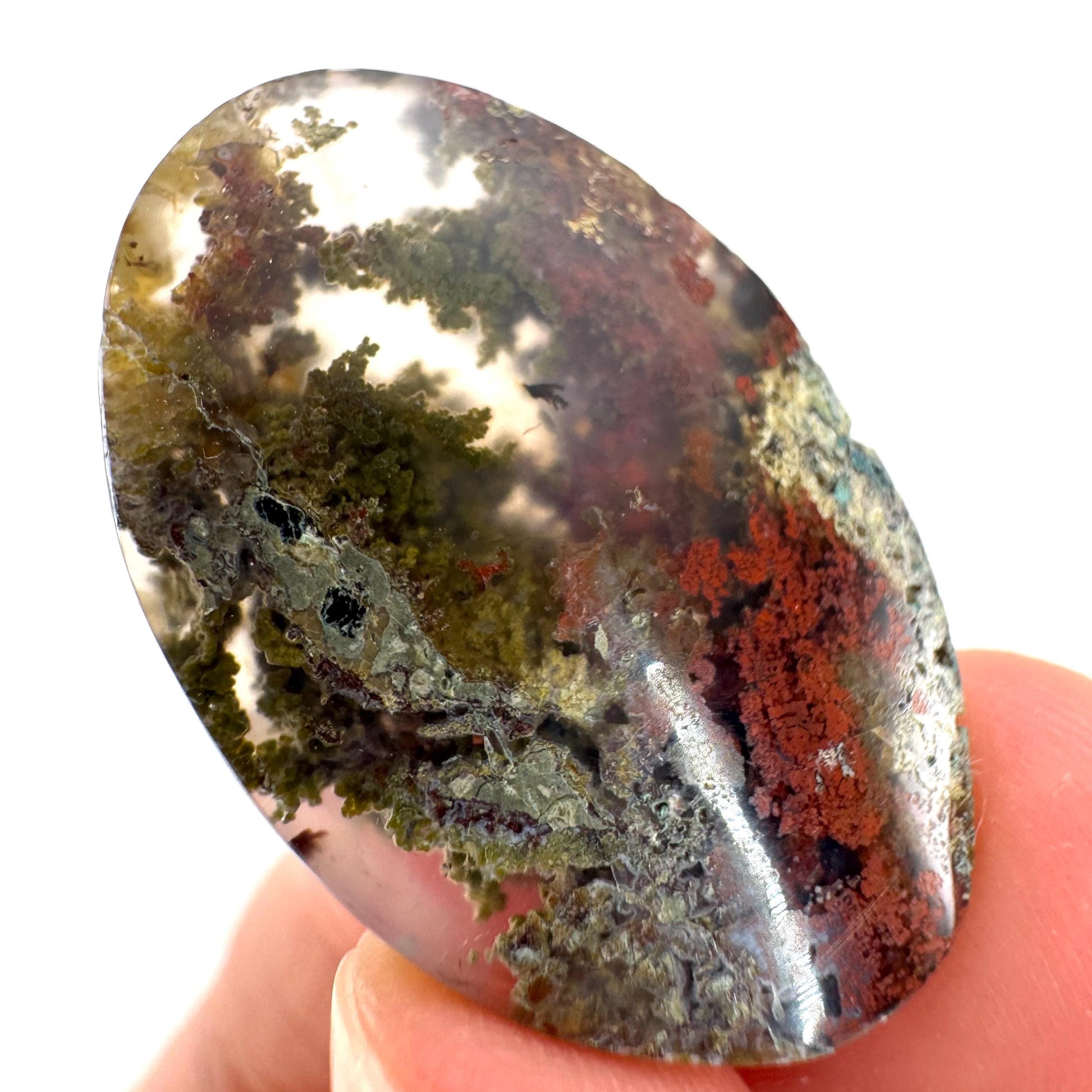 Plume Agate Cabochon | Landscape Picture Gemstone
