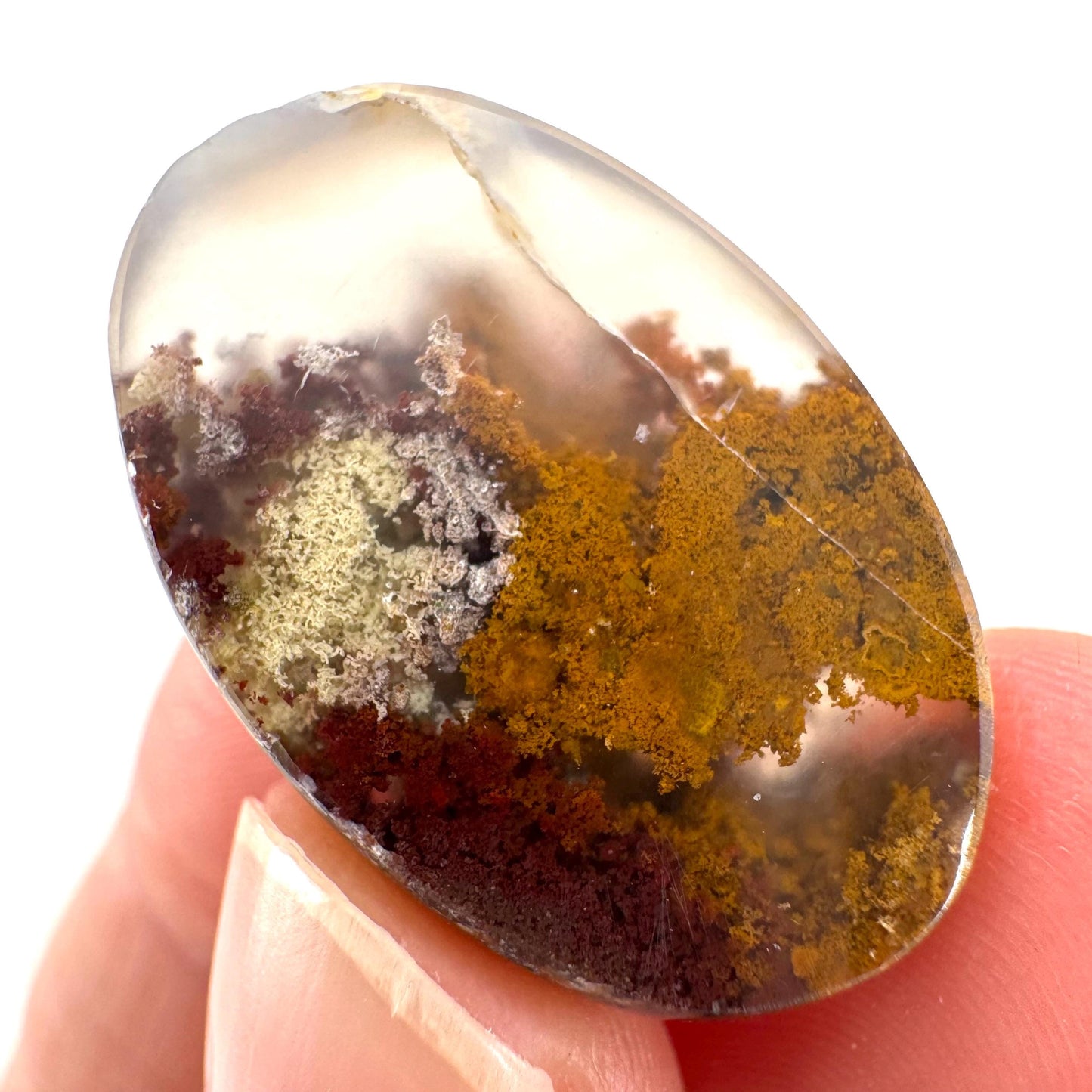 Plume Agate Cabochon | Landscape Picture Gemstone
