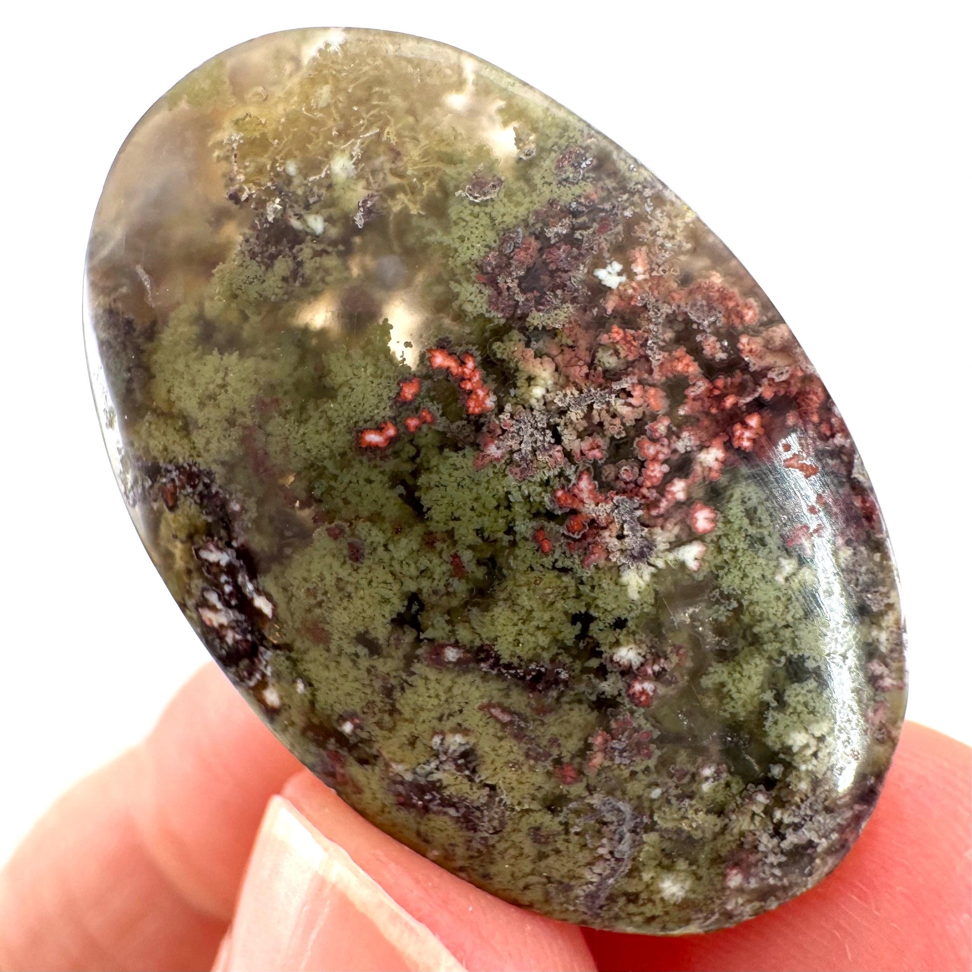 Plume Agate Cabochon | Landscape Picture Gemstone