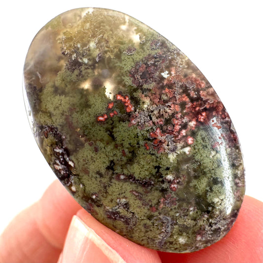 Plume Agate Cabochon | Landscape Picture Gemstone