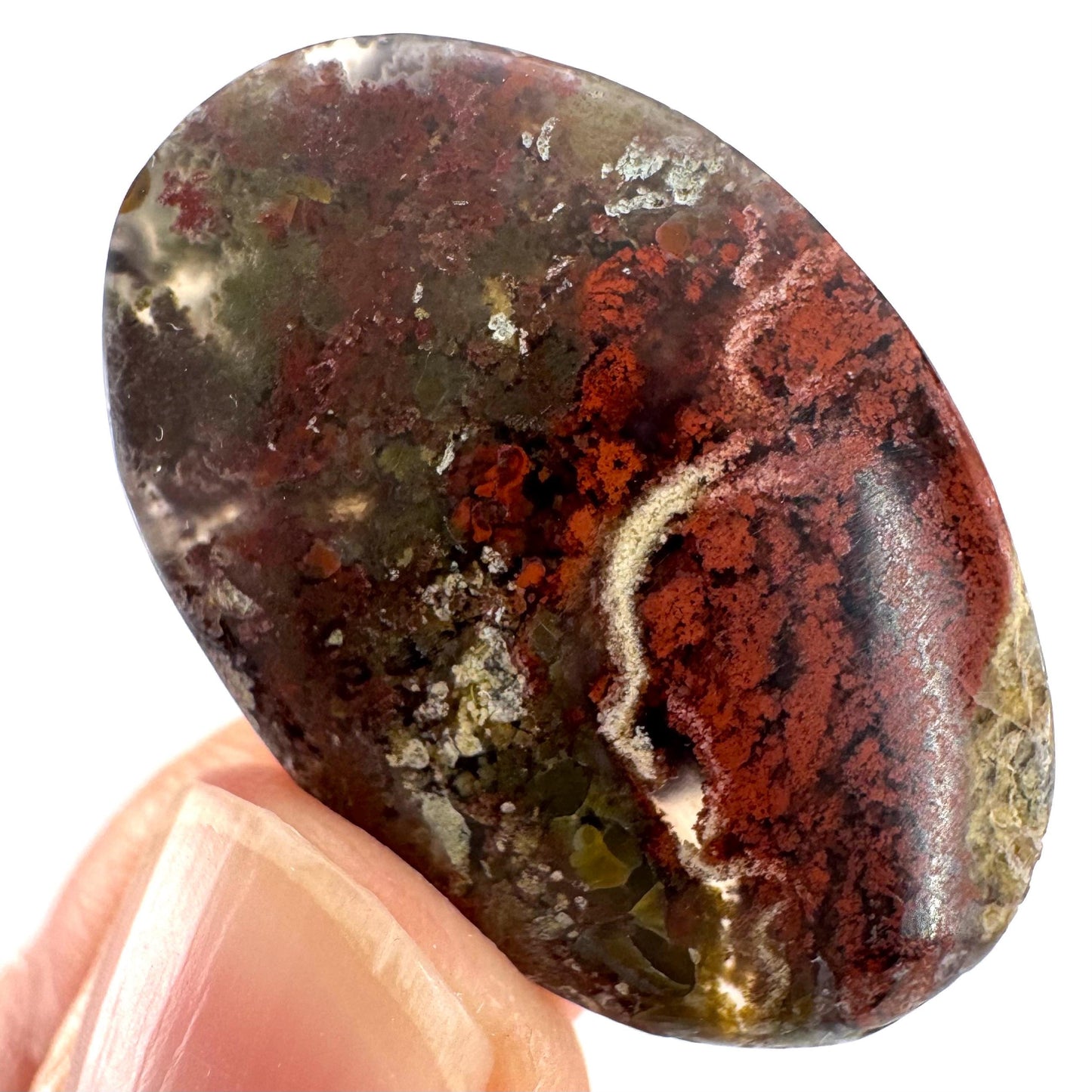 Plume Agate Cabochon | Landscape Picture Gemstone
